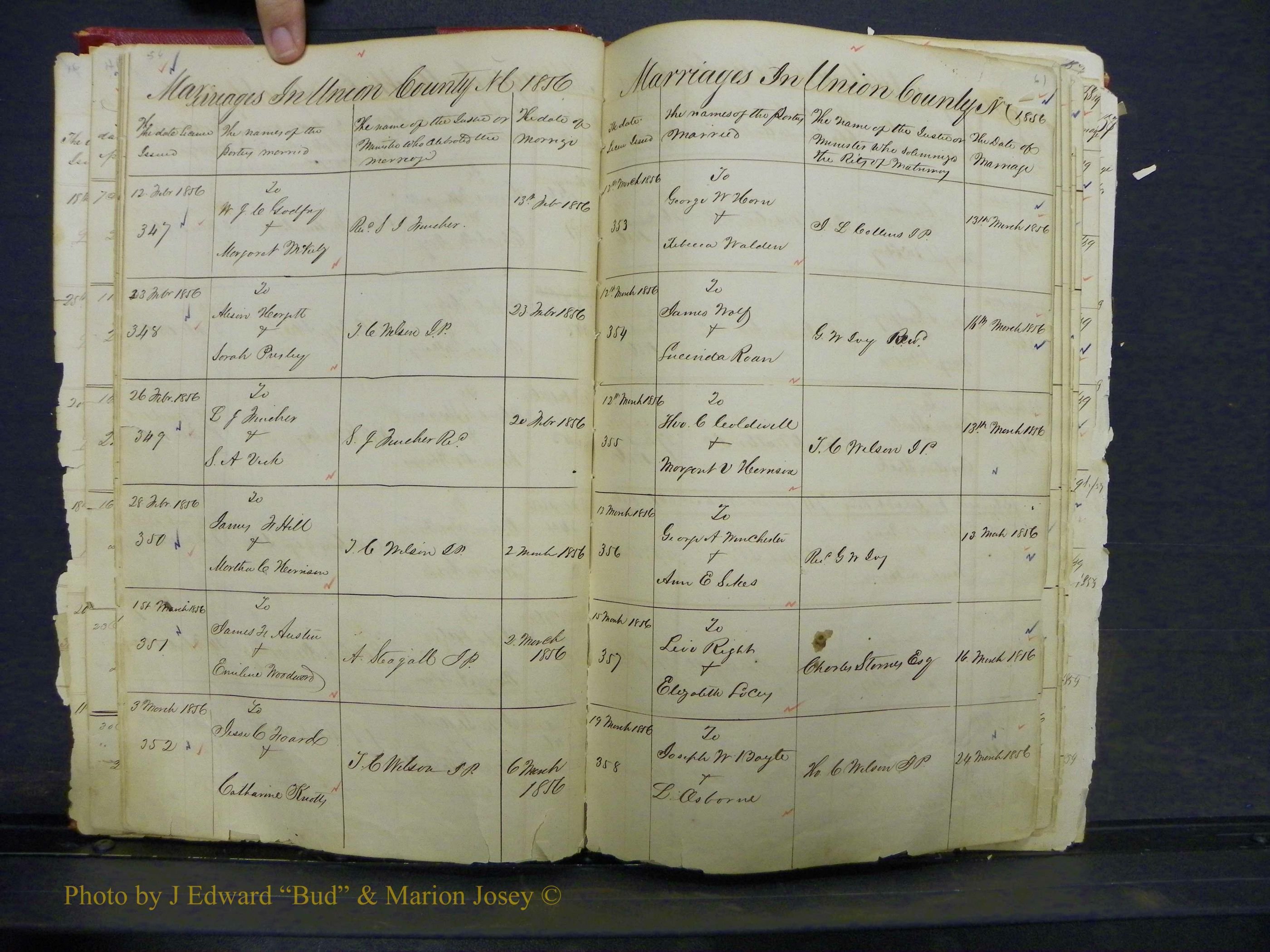 Union Co, NC Marriage Books 1, A-Z, 1851-1853 (31).JPG