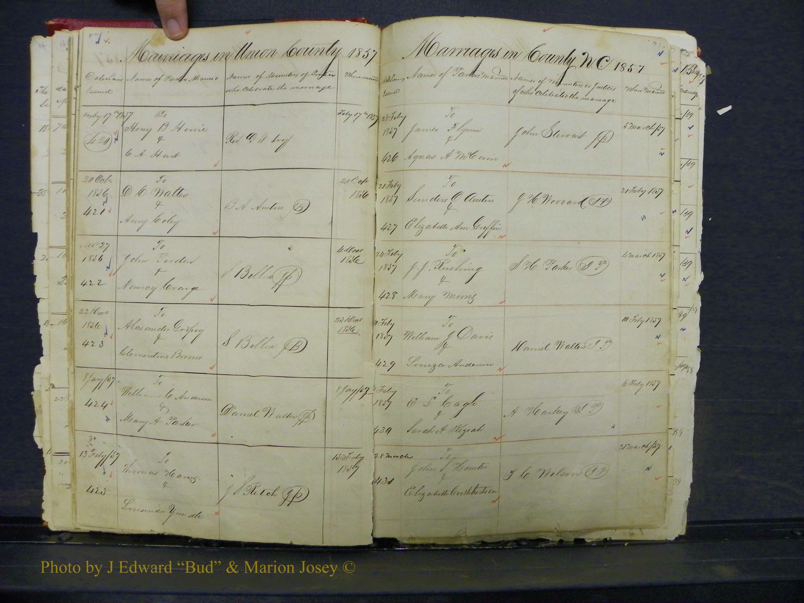 Union Co, NC Marriage Books 1, A-Z, 1851-1853 (37).JPG