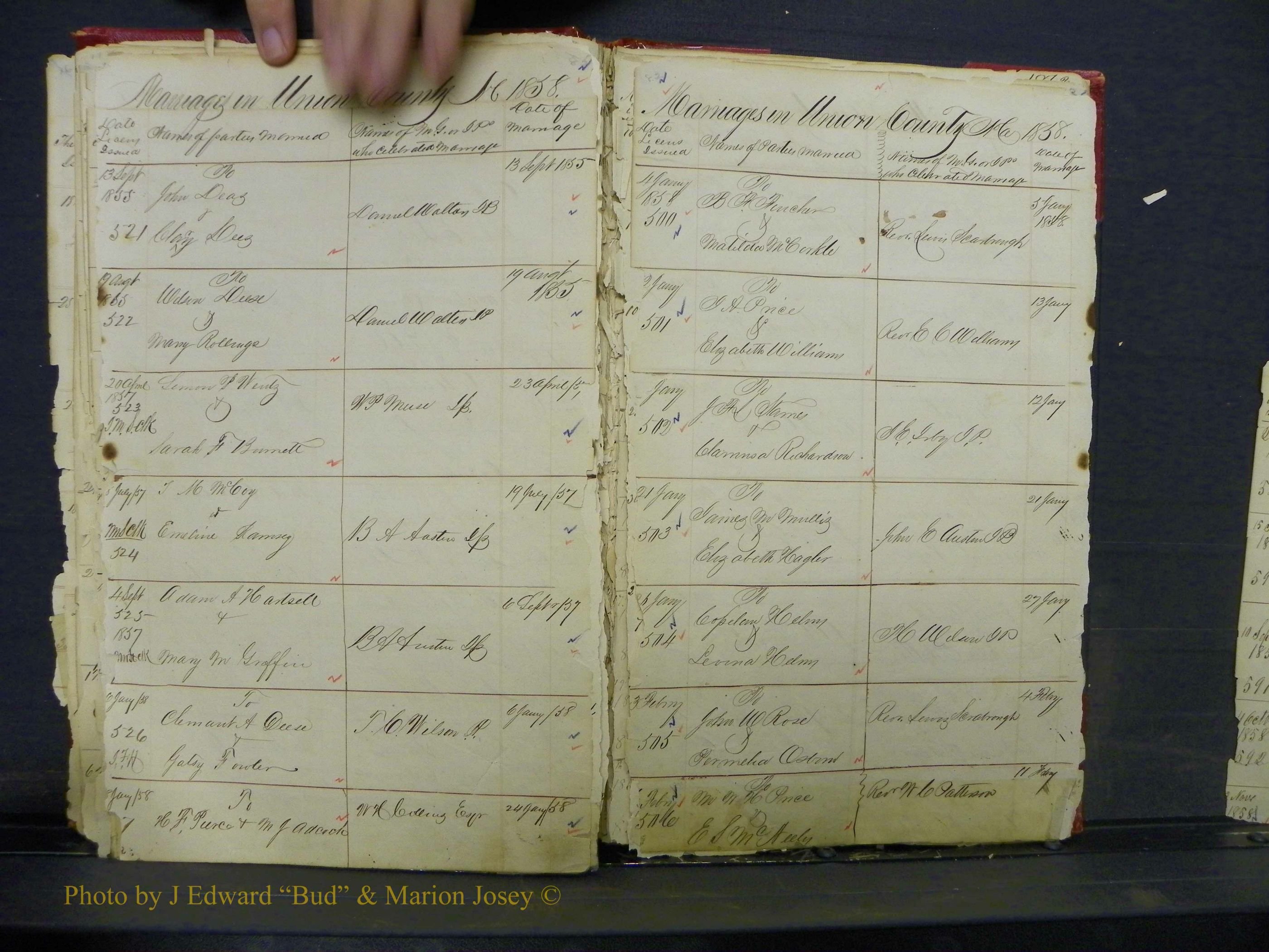 Union Co, NC Marriage Books 1, A-Z, 1851-1853 (62).JPG