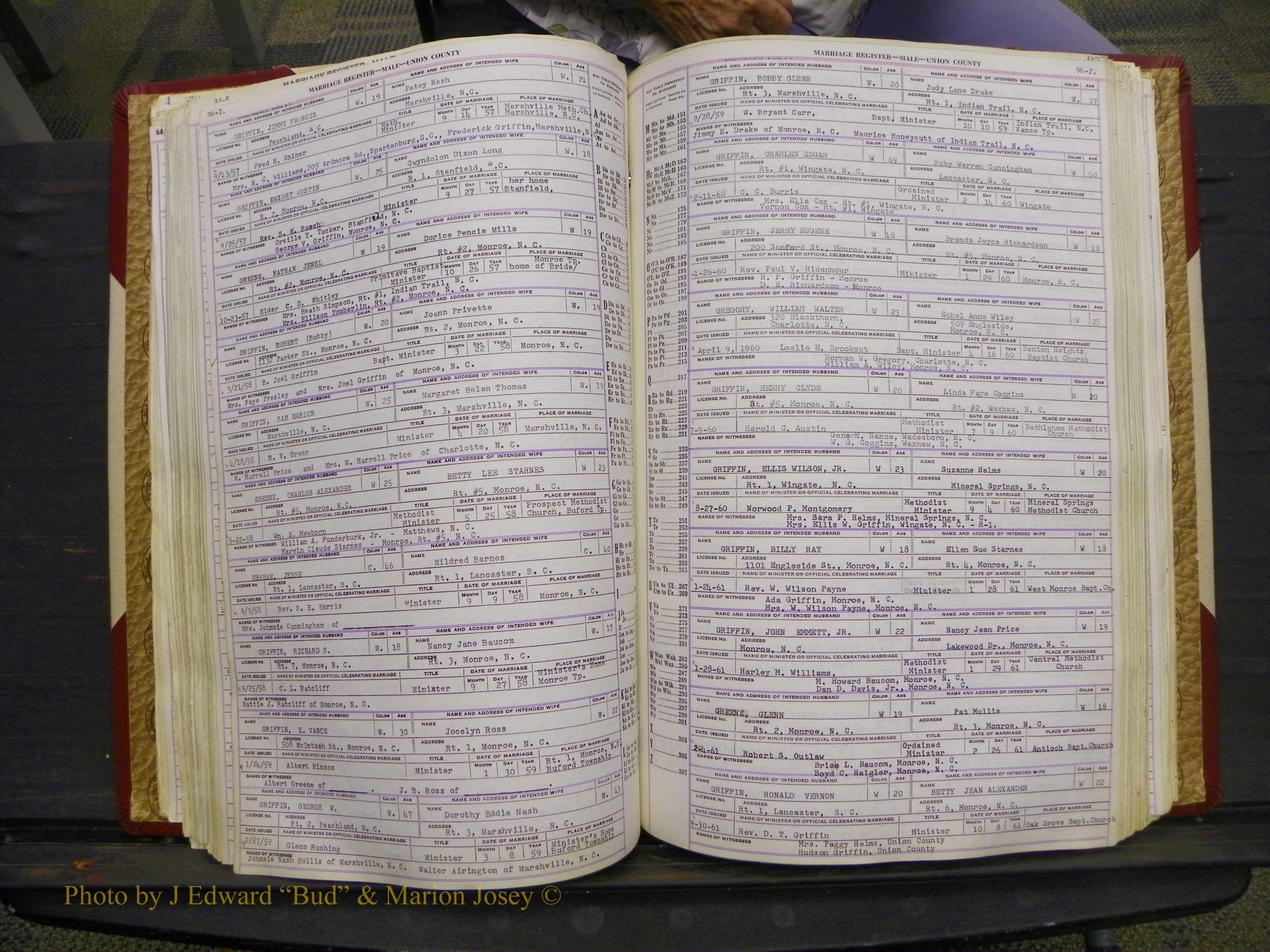 Union Co, NC Marriage Book 10, A-Z, 1937-1965 (118).JPG