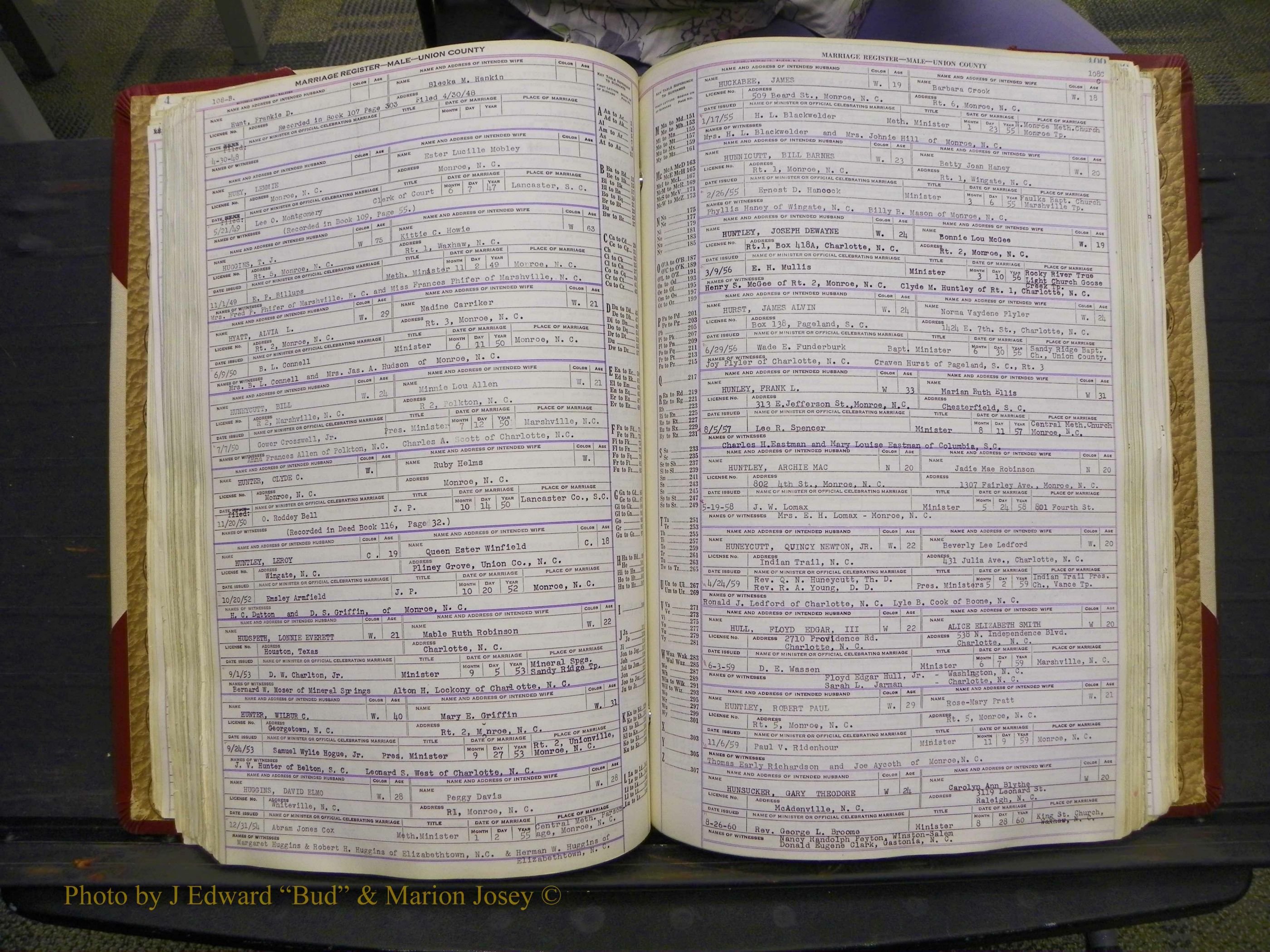 Union Co, NC Marriage Book 10, A-Z, 1937-1965 (157).JPG