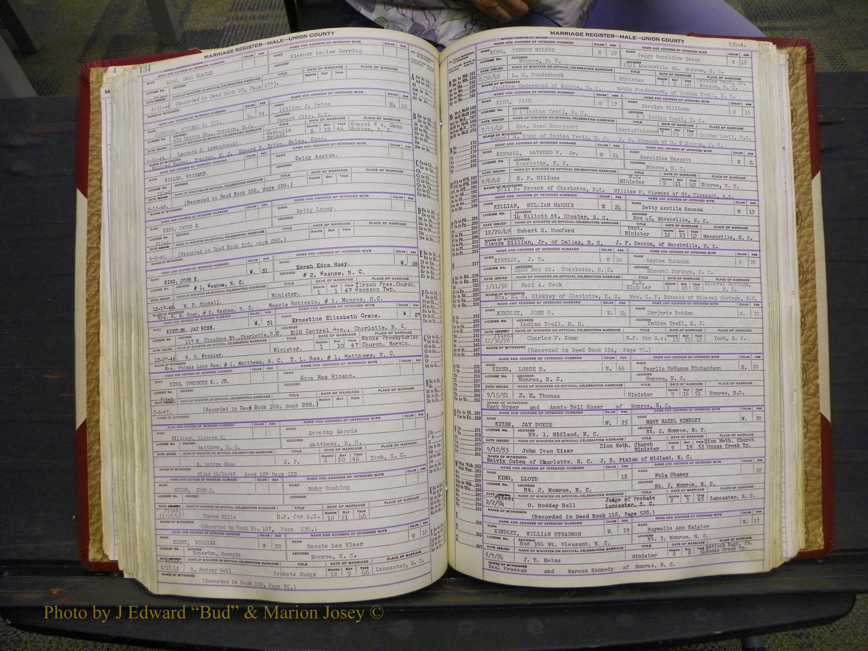 Union Co, NC Marriage Book 10, A-Z, 1937-1965 (175).JPG