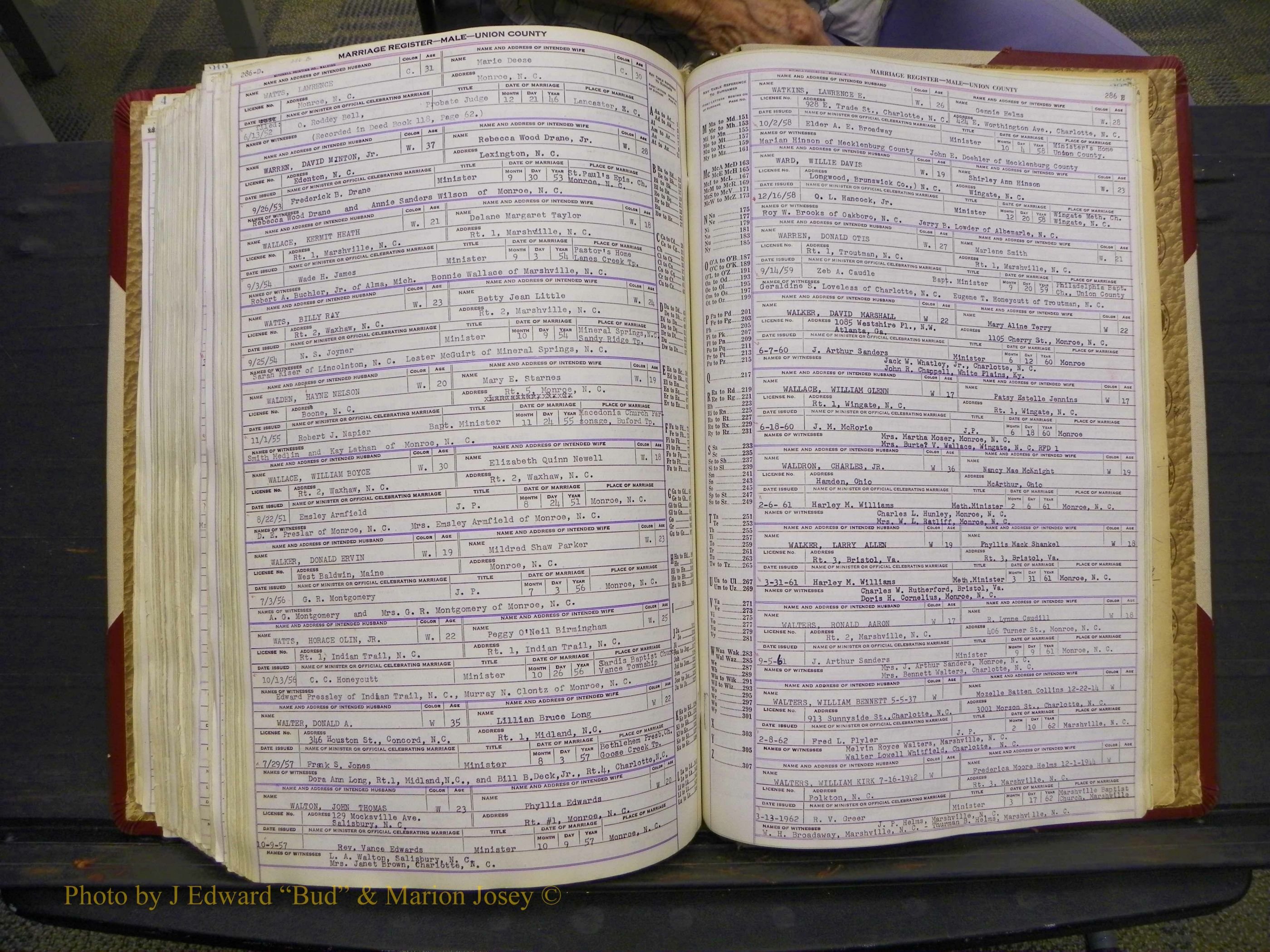 Union Co, NC Marriage Book 10, A-Z, 1937-1965 (345).JPG