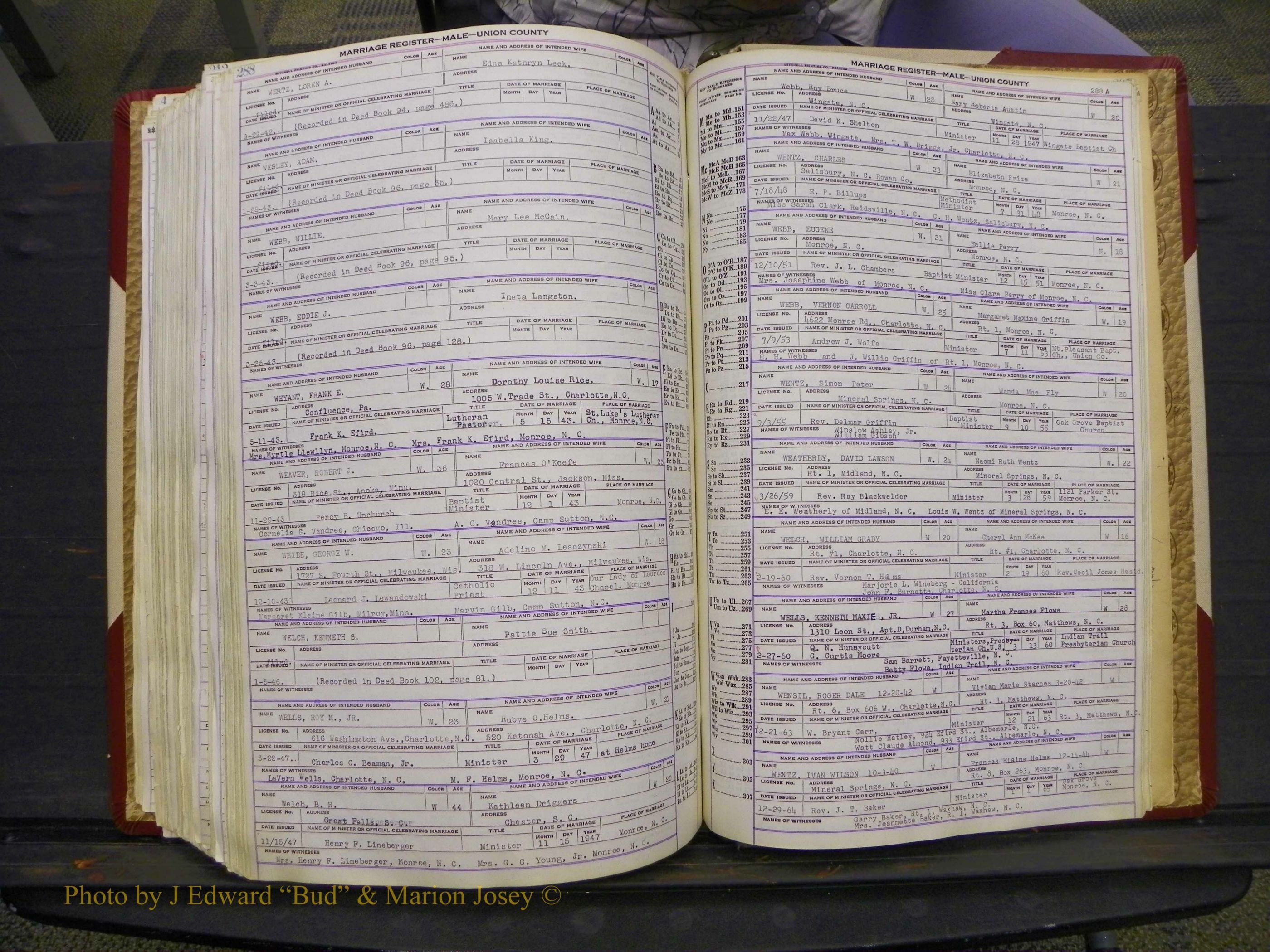 Union Co, NC Marriage Book 10, A-Z, 1937-1965 (349).JPG