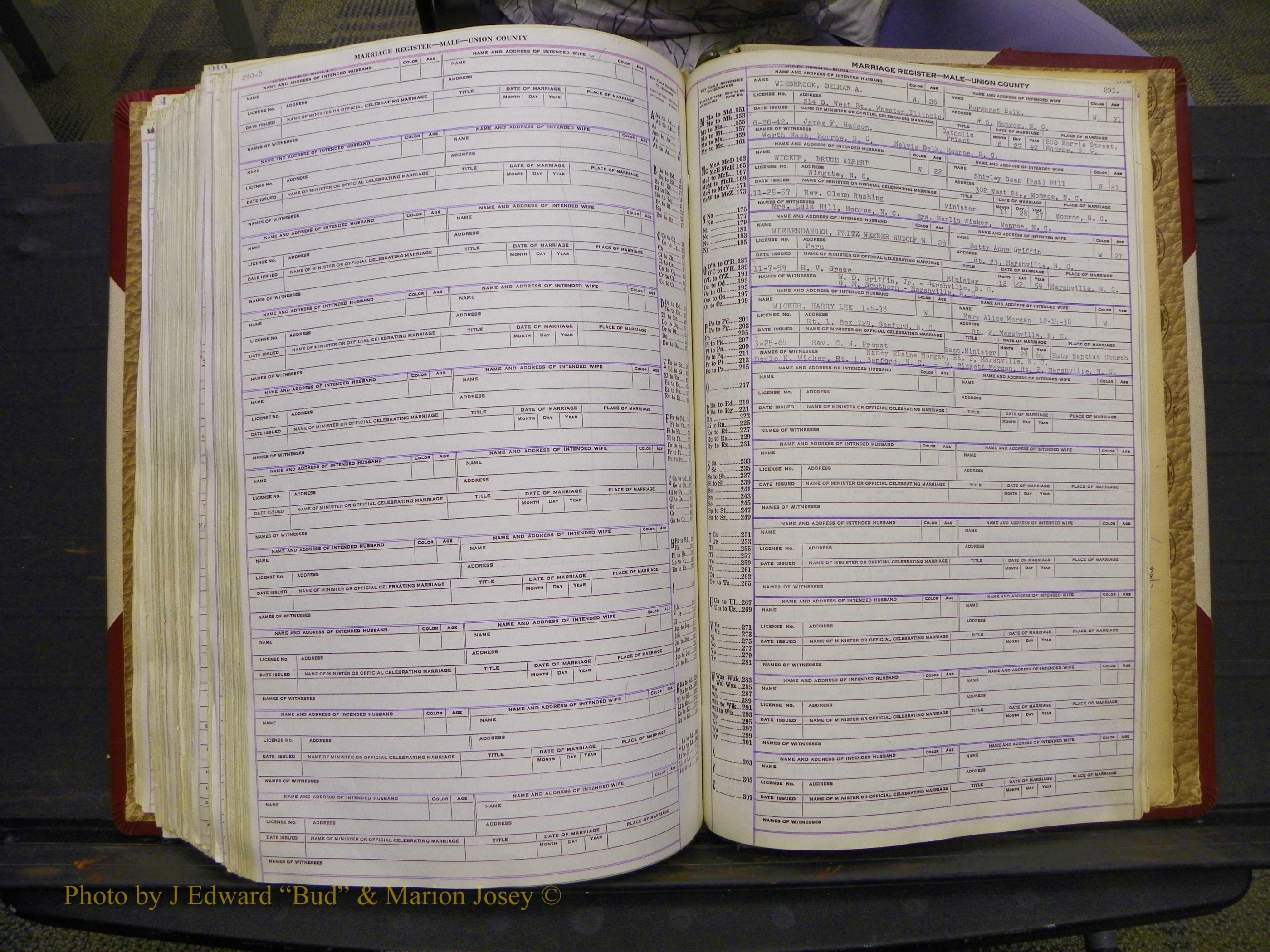 Union Co, NC Marriage Book 10, A-Z, 1937-1965 (352).JPG