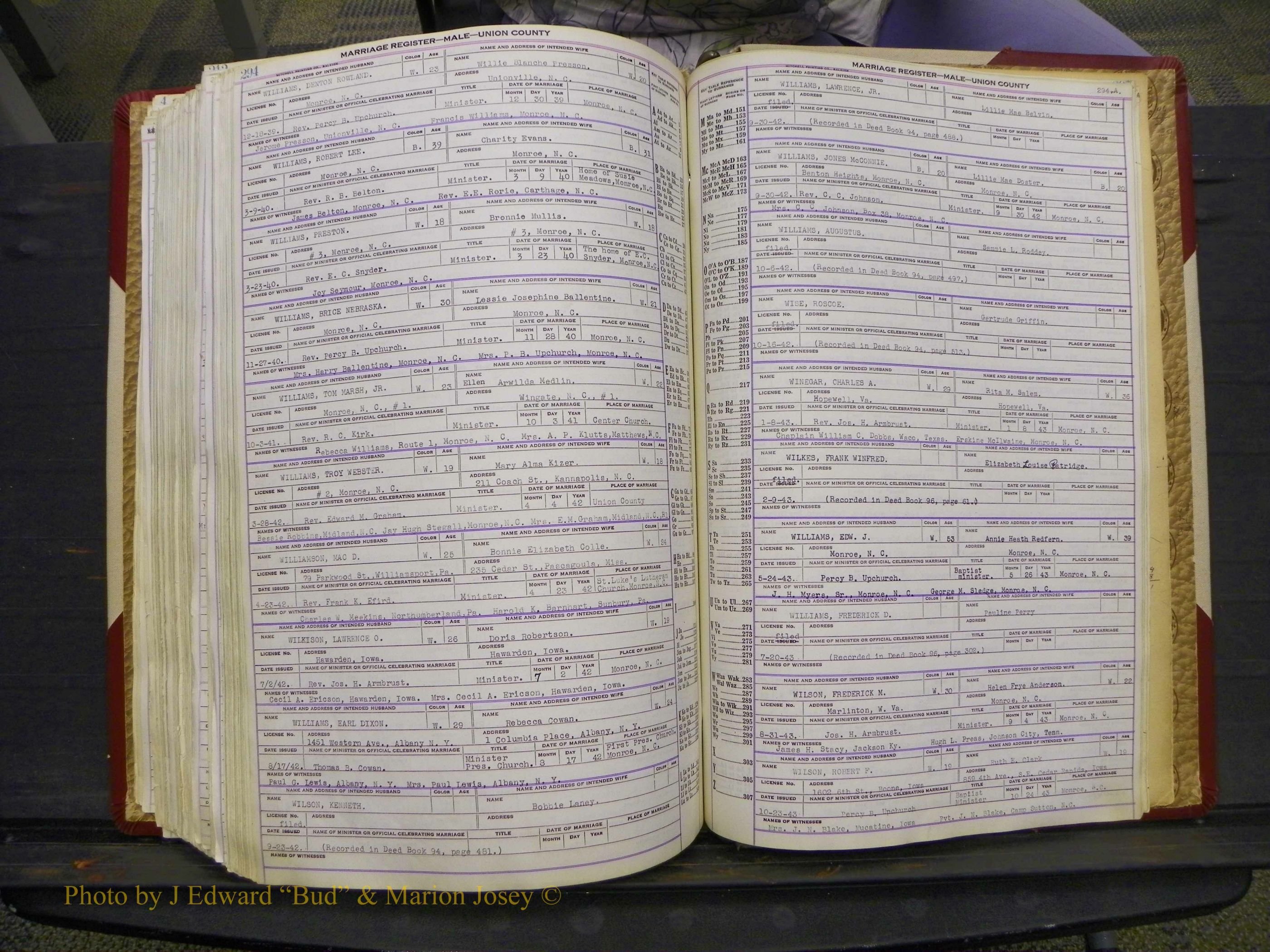 Union Co, NC Marriage Book 10, A-Z, 1937-1965 (353).JPG