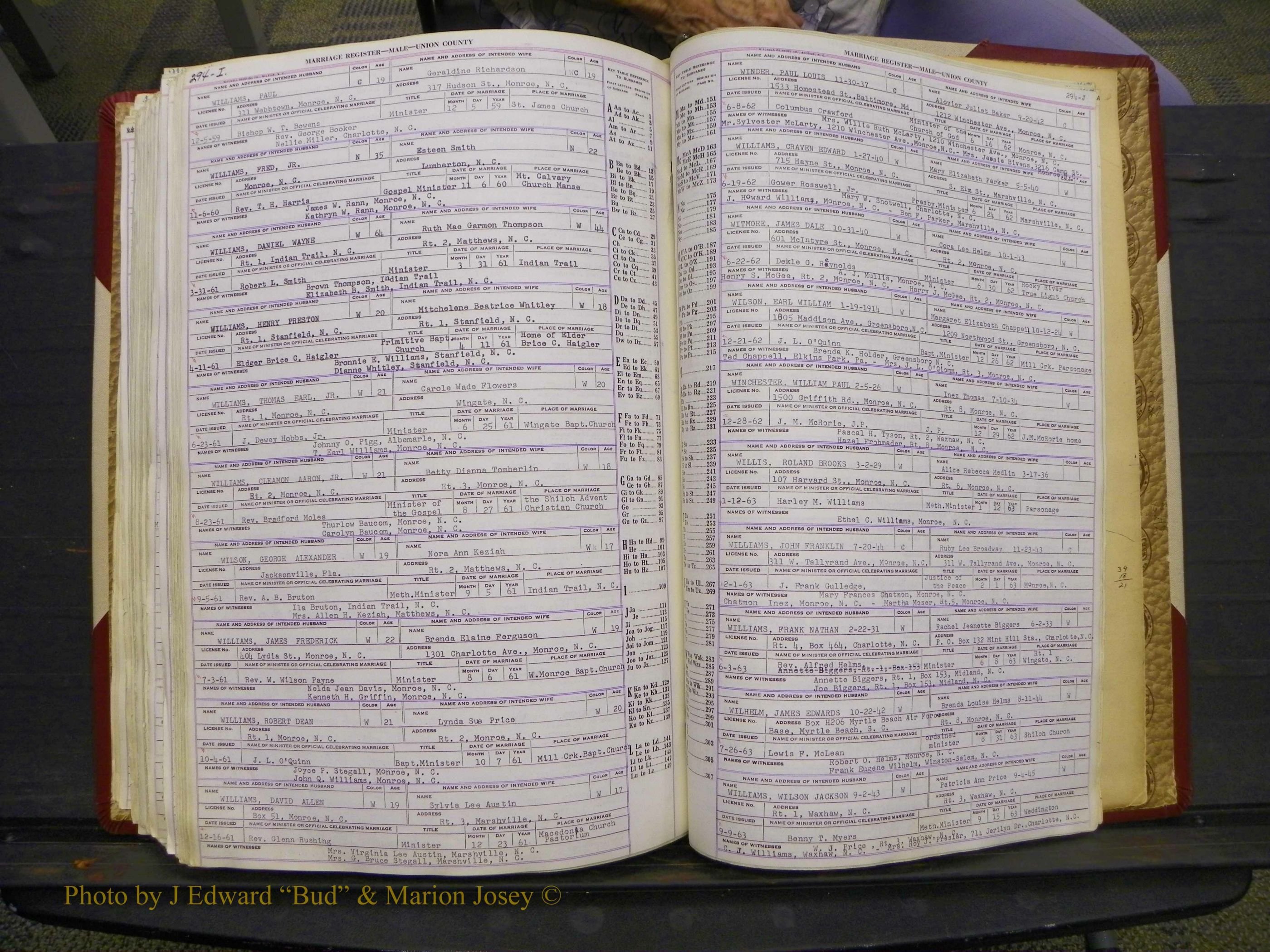 Union Co, NC Marriage Book 10, A-Z, 1937-1965 (359).JPG