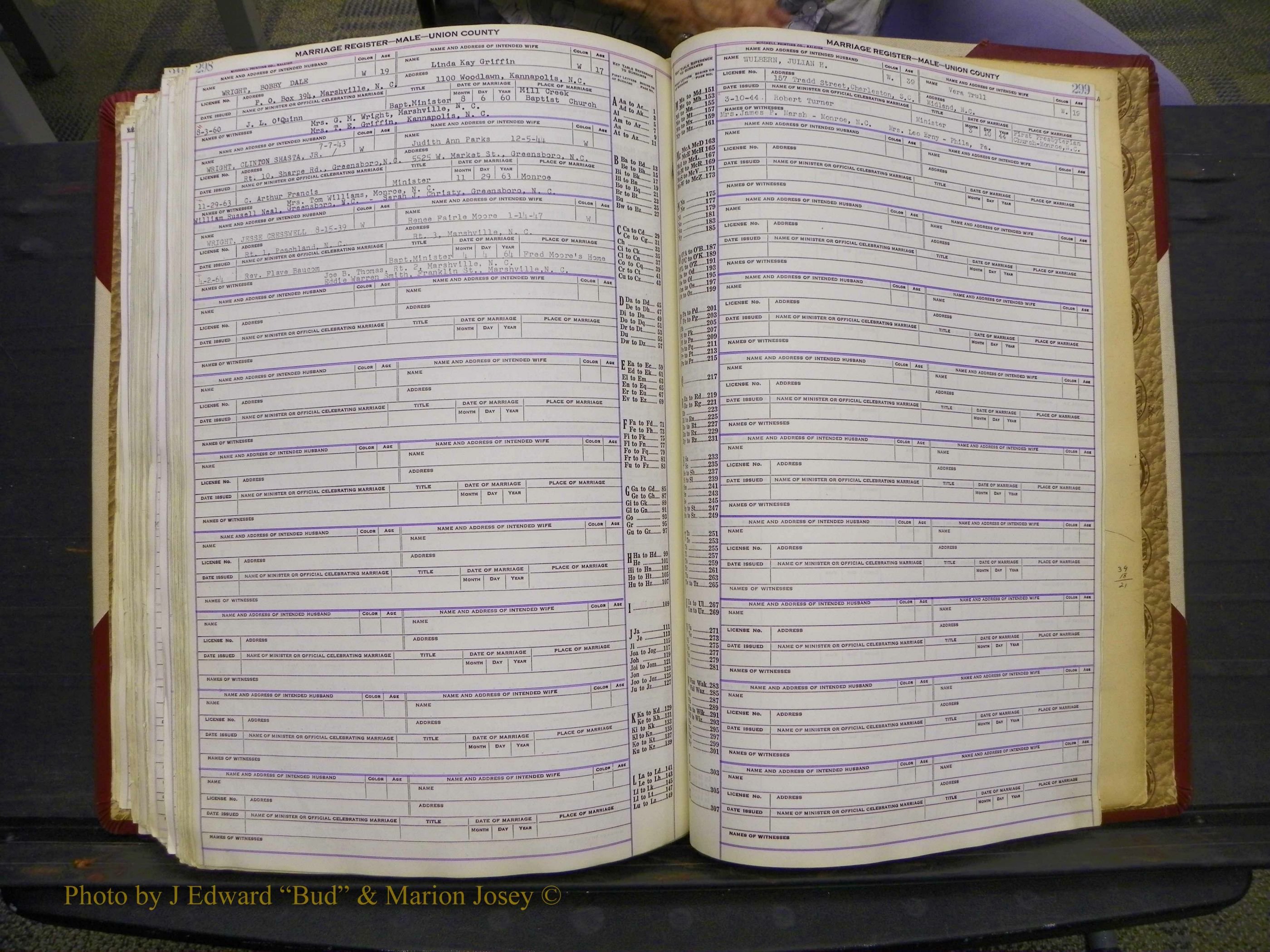 Union Co, NC Marriage Book 10, A-Z, 1937-1965 (363).JPG