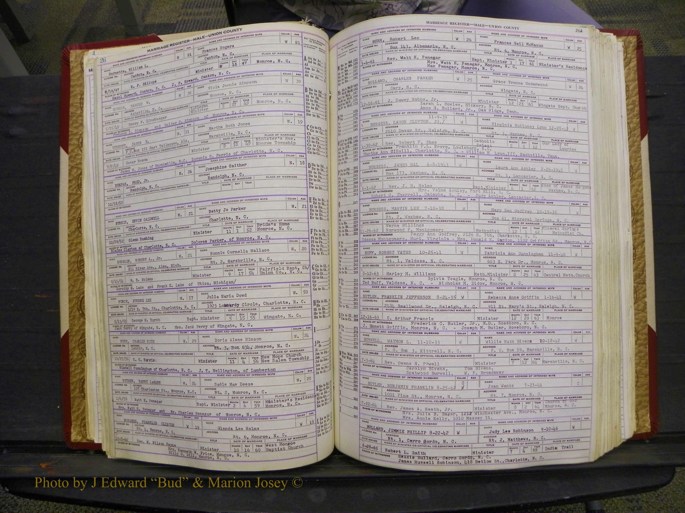 Union Co, NC Marriage Book 10, A-Z, 1937-1965 (44).JPG