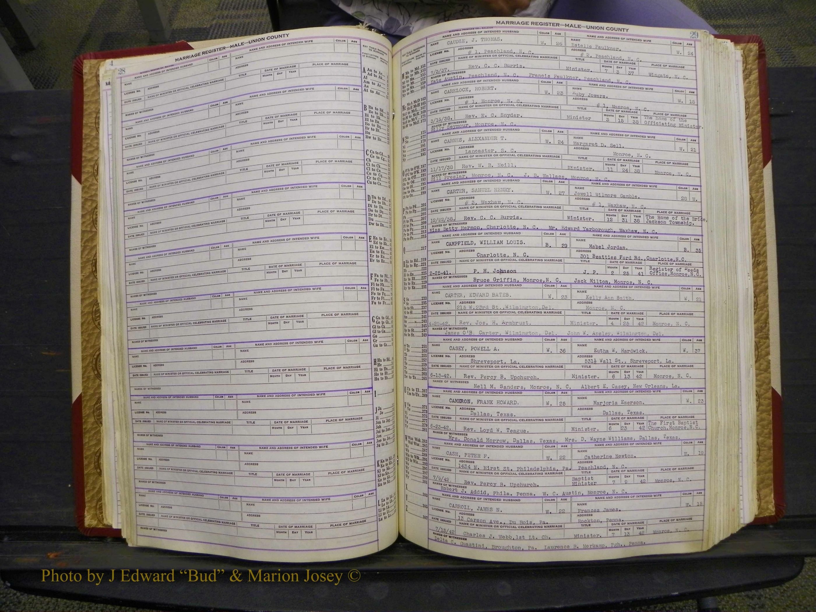 Union Co, NC Marriage Book 10, A-Z, 1937-1965 (47).JPG