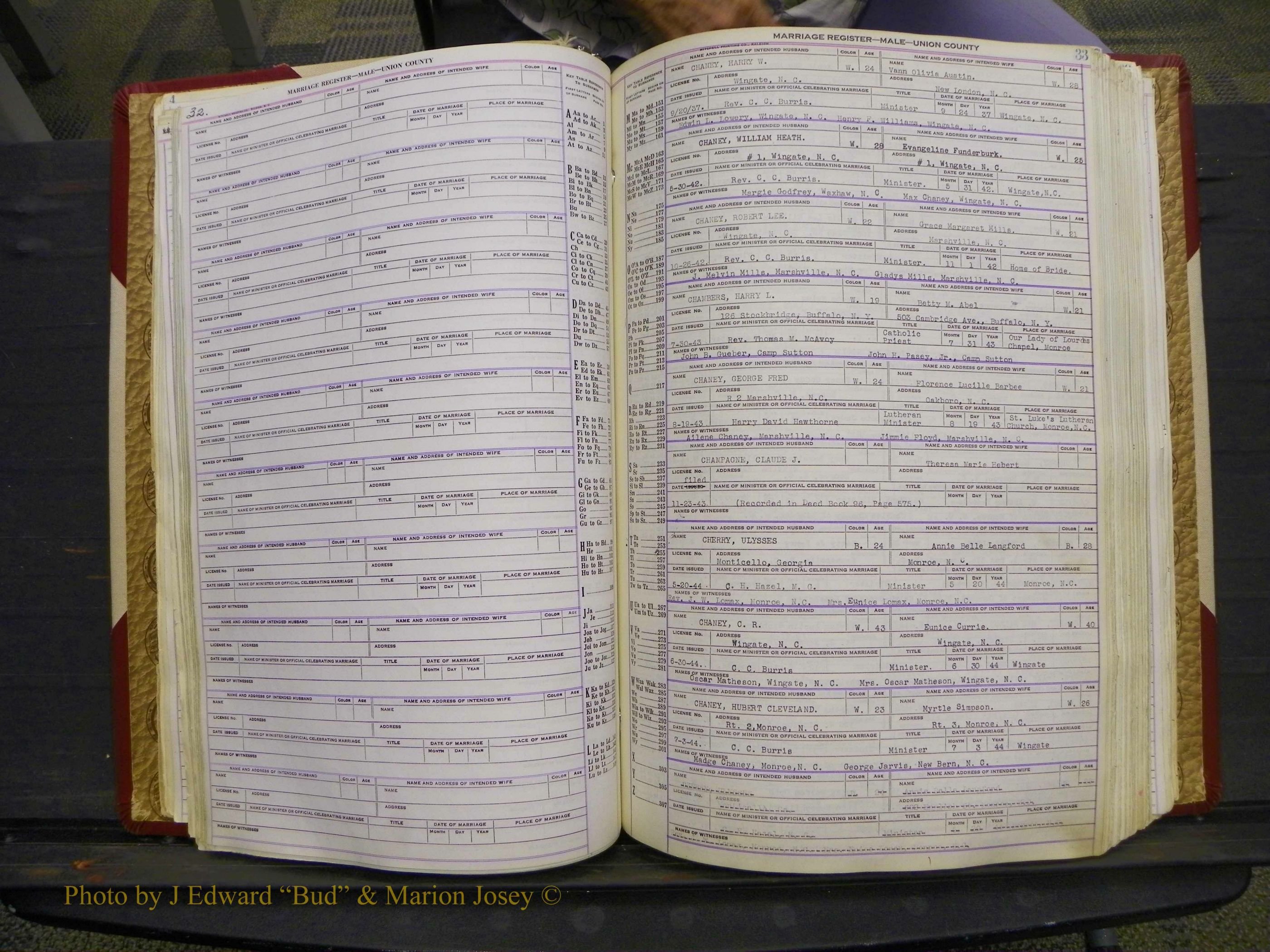 Union Co, NC Marriage Book 10, A-Z, 1937-1965 (51).JPG