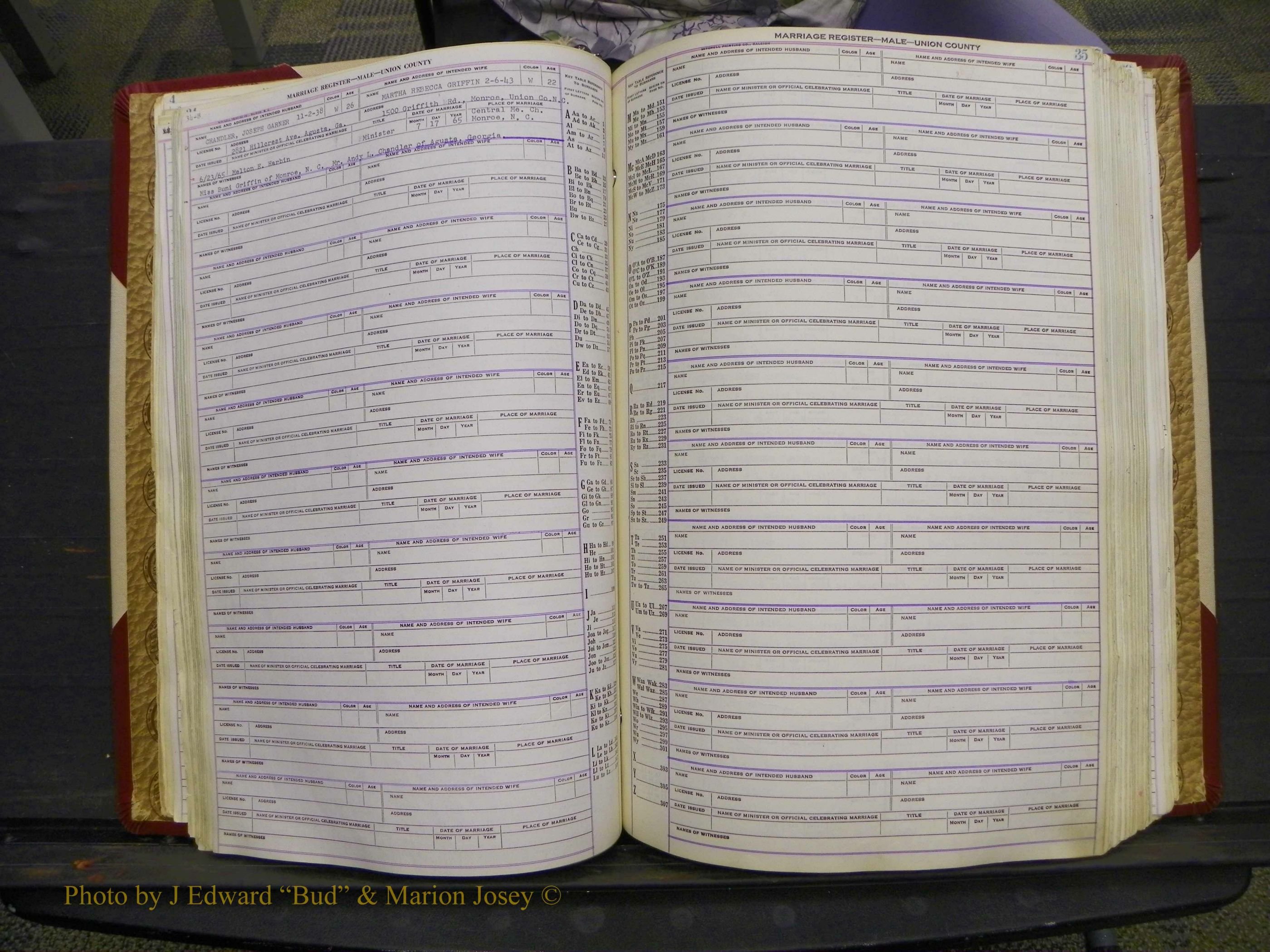 Union Co, NC Marriage Book 10, A-Z, 1937-1965 (53).JPG