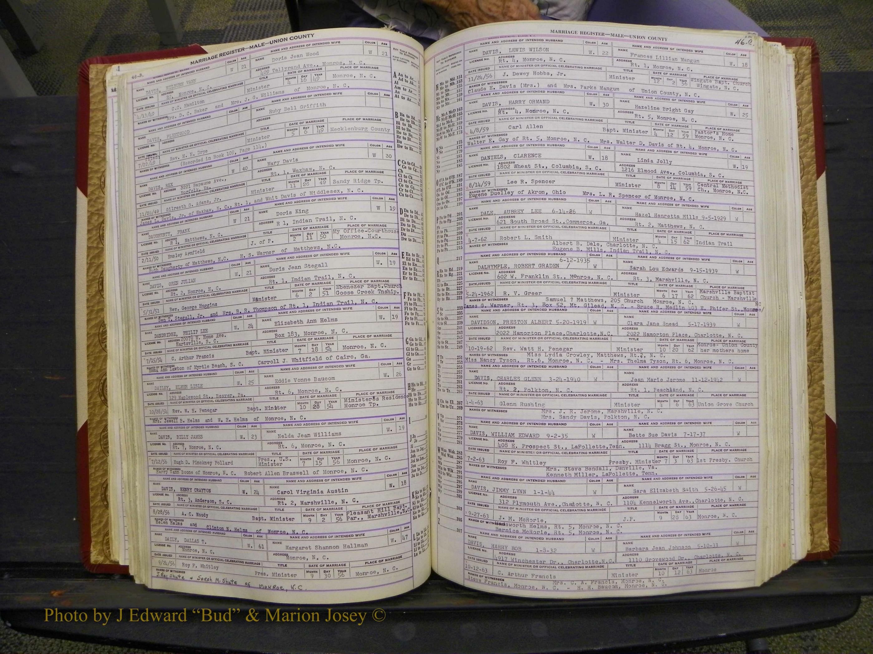 Union Co, NC Marriage Book 10, A-Z, 1937-1965 (72).JPG