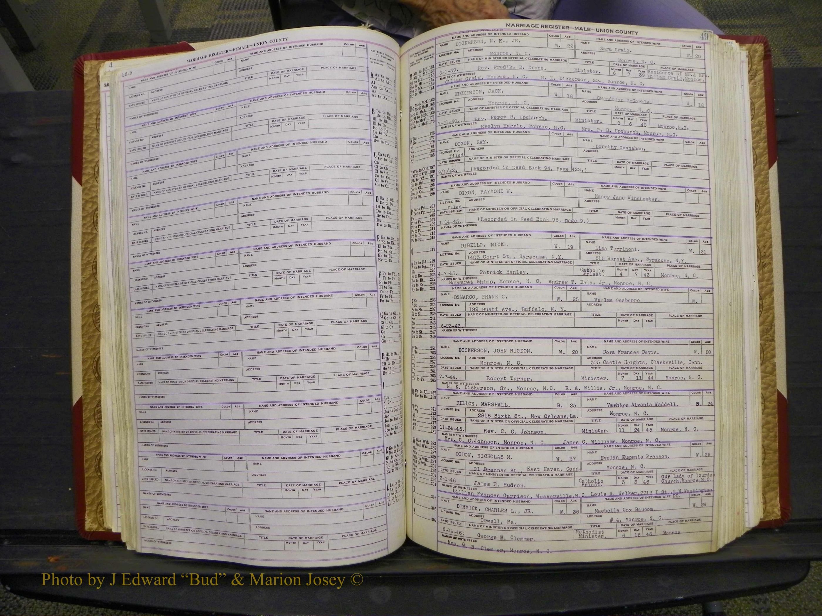 Union Co, NC Marriage Book 10, A-Z, 1937-1965 (75).JPG