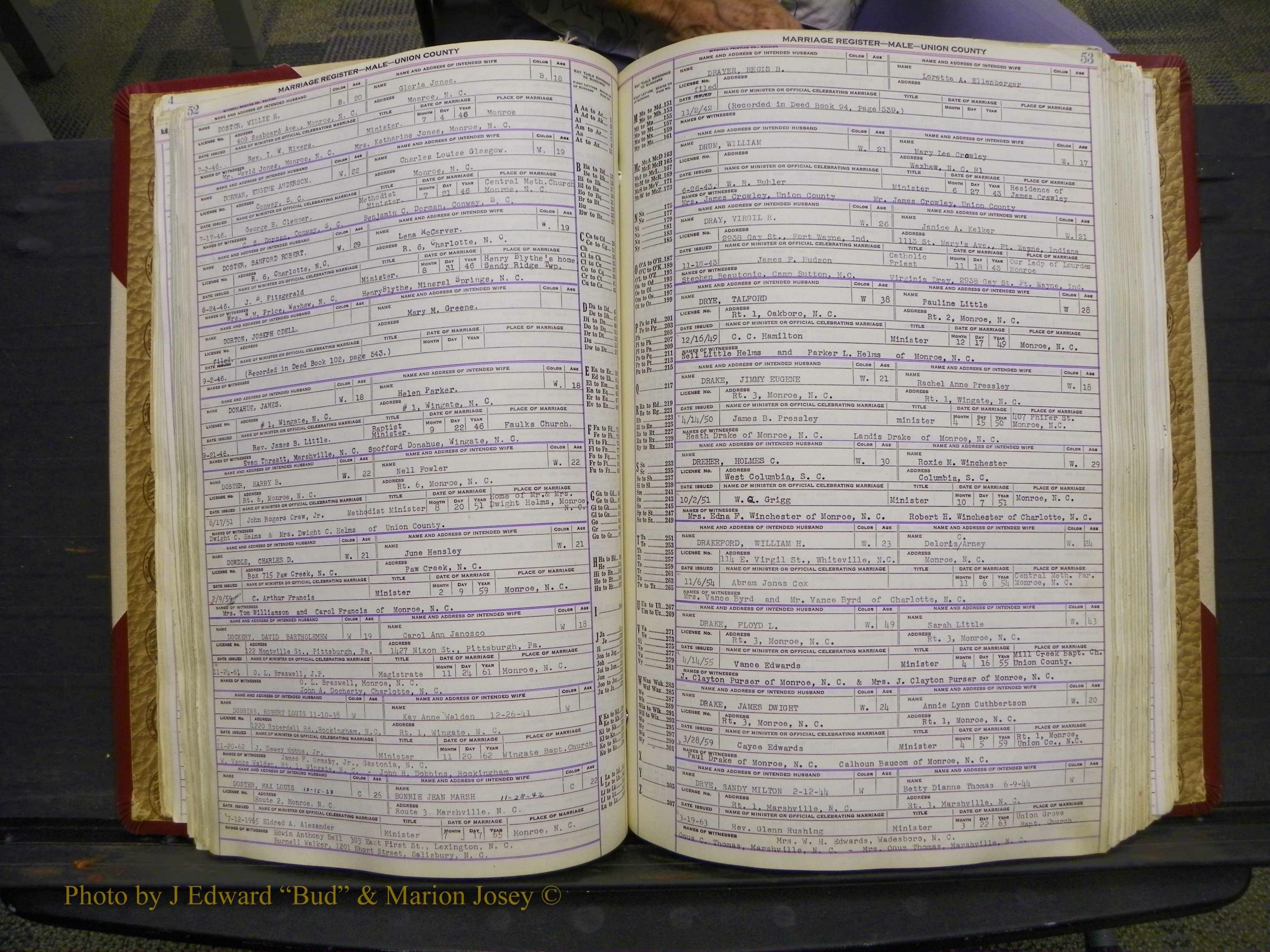 Union Co, NC Marriage Book 10, A-Z, 1937-1965 (77).JPG