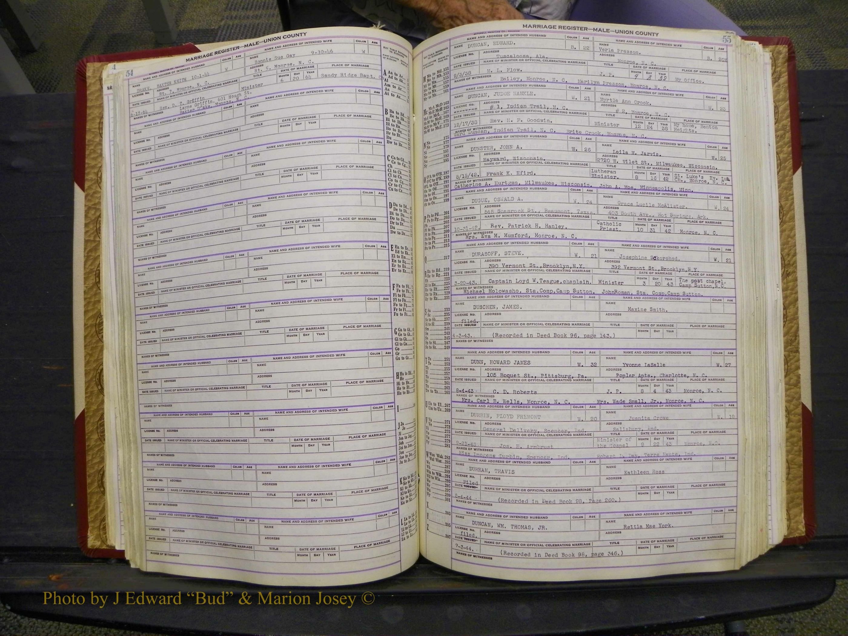 Union Co, NC Marriage Book 10, A-Z, 1937-1965 (78).JPG