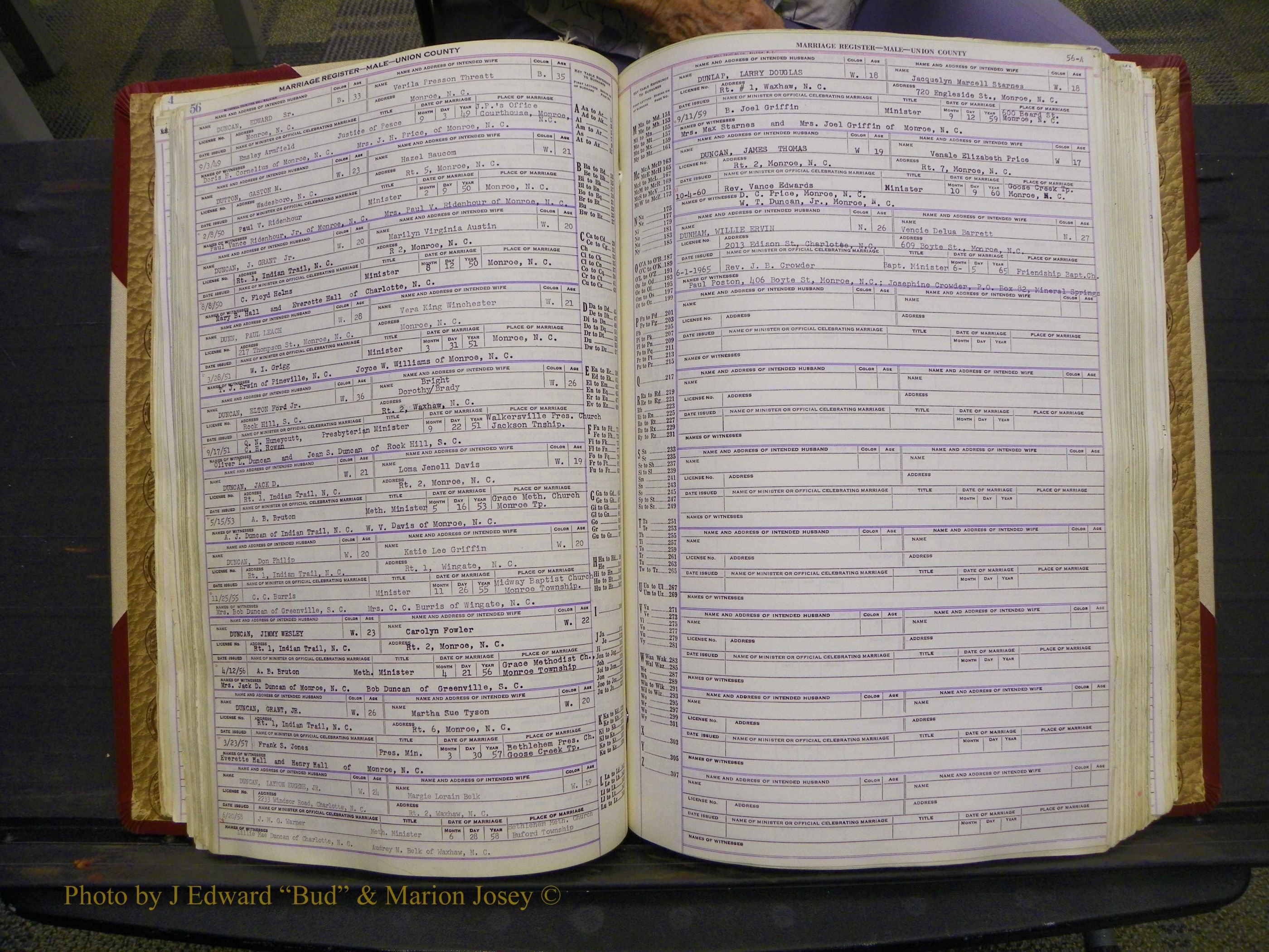 Union Co, NC Marriage Book 10, A-Z, 1937-1965 (79).JPG