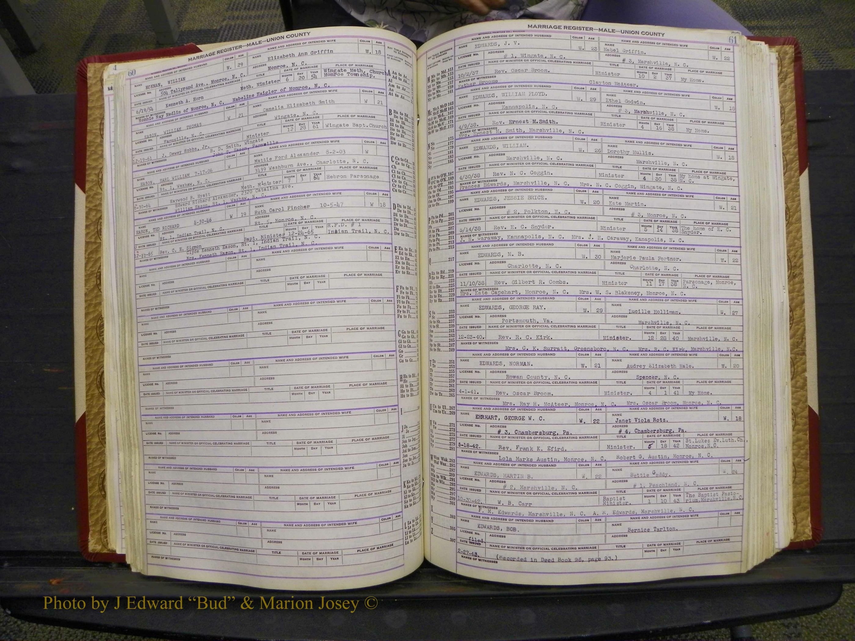 Union Co, NC Marriage Book 10, A-Z, 1937-1965 (82).JPG