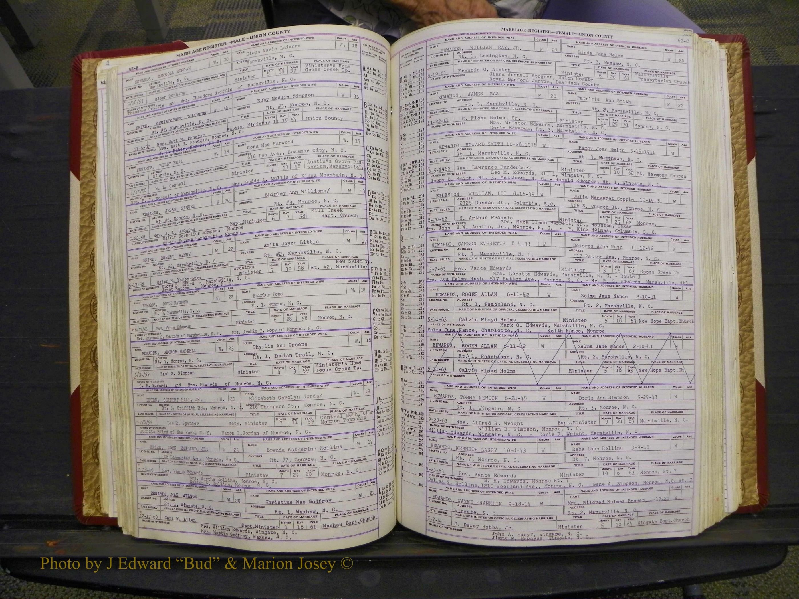 Union Co, NC Marriage Book 10, A-Z, 1937-1965 (83).JPG