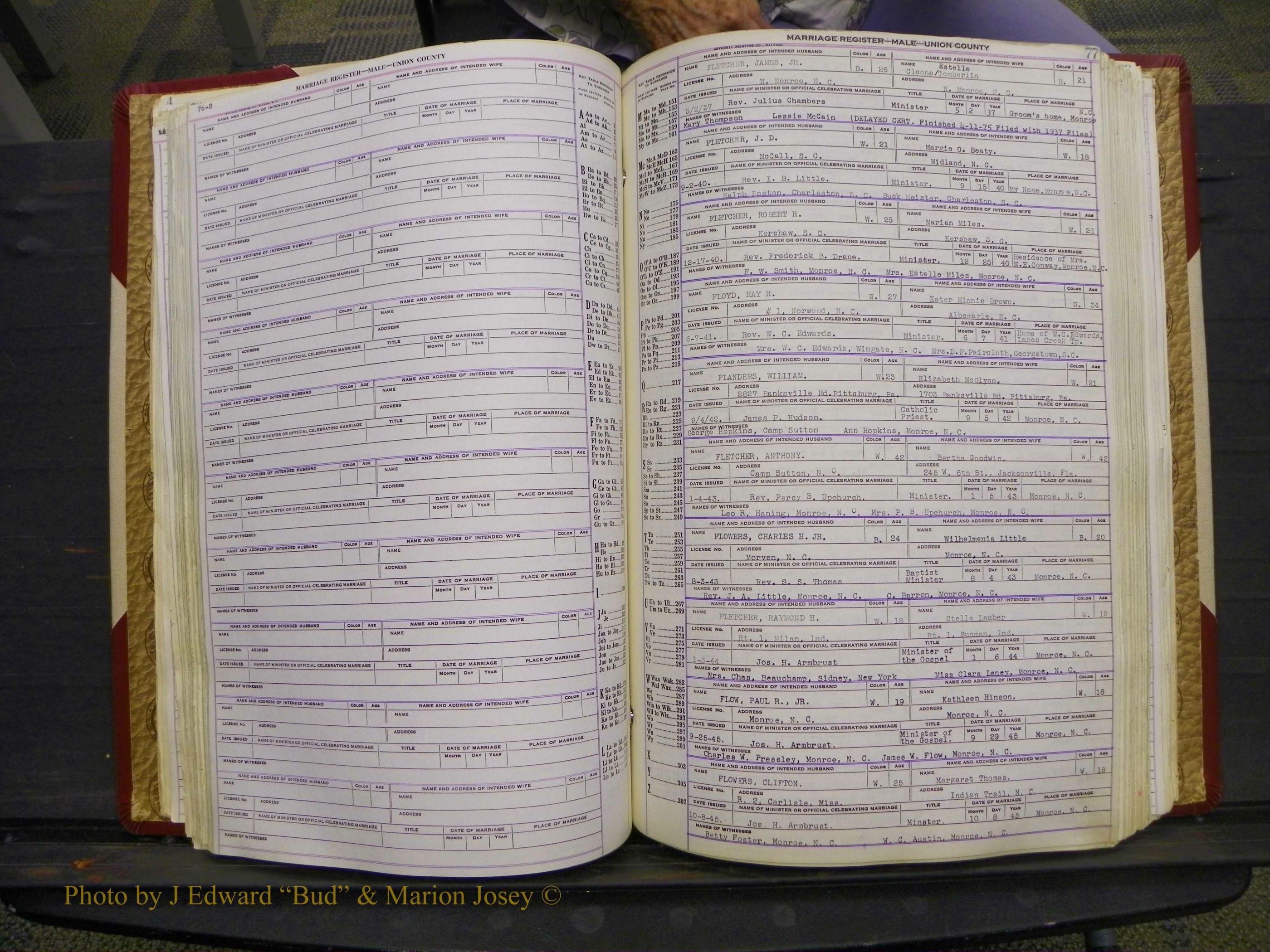 Union Co, NC Marriage Book 10, A-Z, 1937-1965 (96).JPG