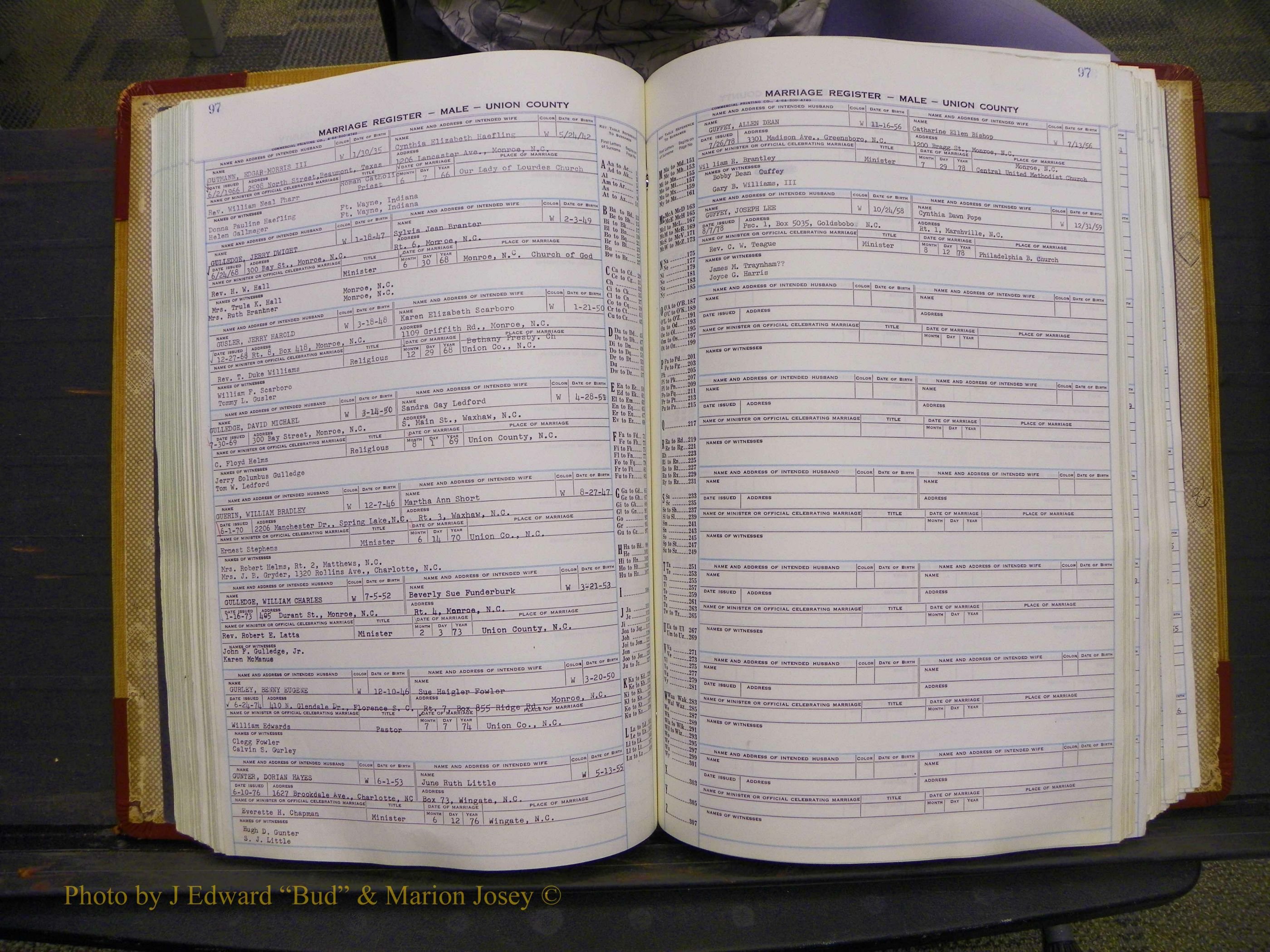 Union Co, NC Marriage Book 11, A-Z, 1965-1979 (114).JPG