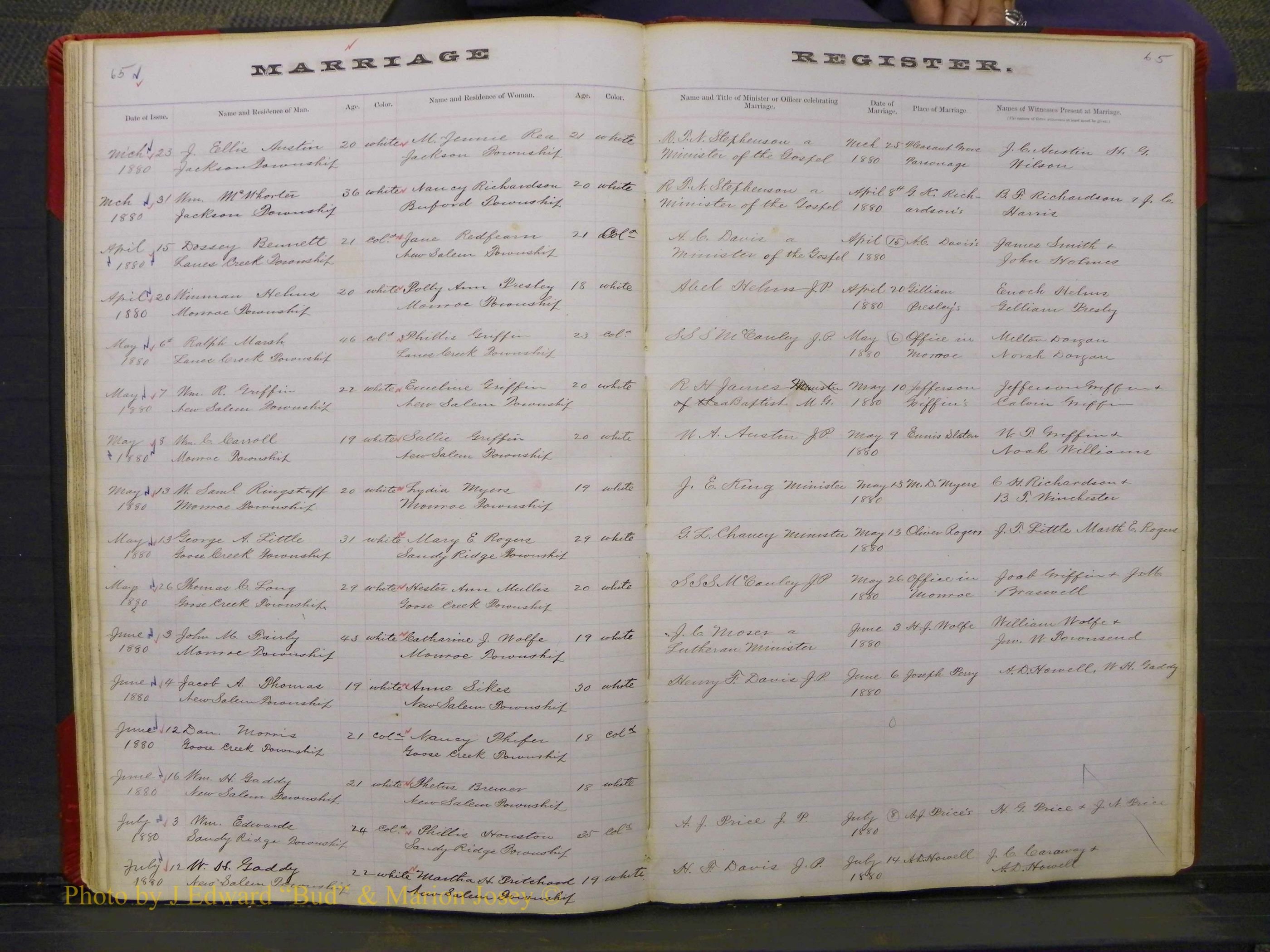 Union Co, NC Marriage Book 3, A-Z, 1873-1884 (66).JPG