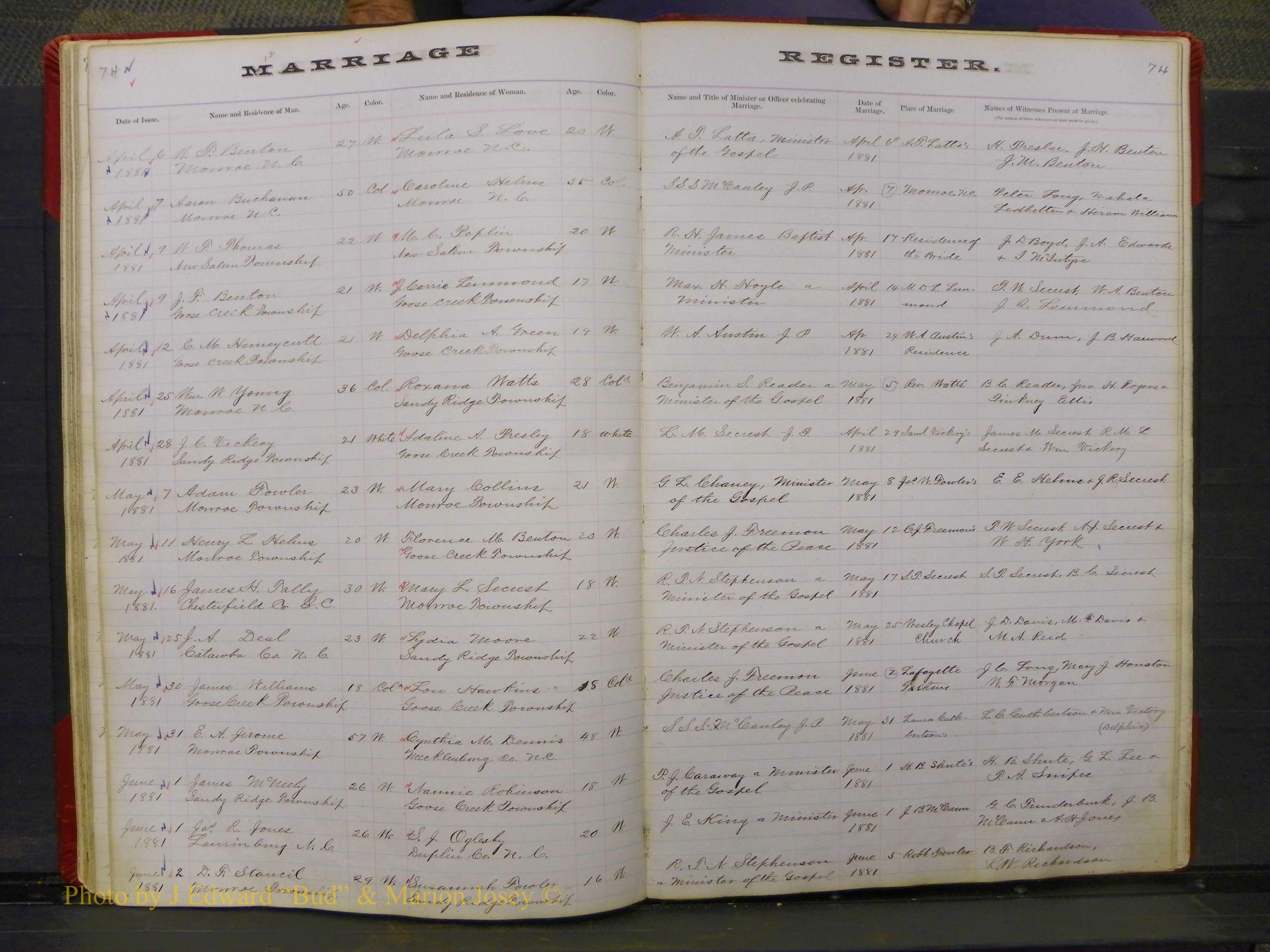 Union Co, NC Marriage Book 3, A-Z, 1873-1884 (75).JPG