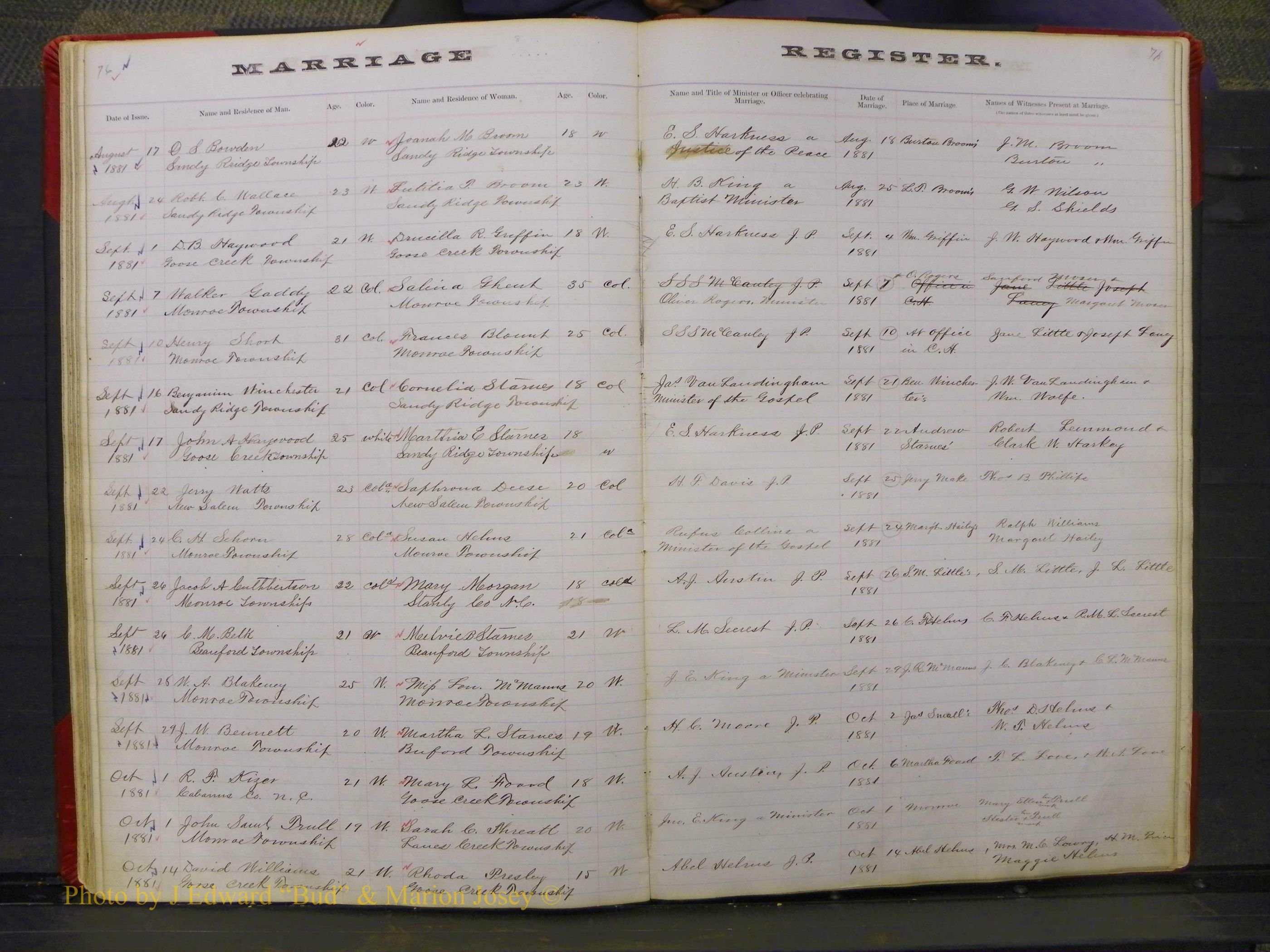 Union Co, NC Marriage Book 3, A-Z, 1873-1884 (77).JPG