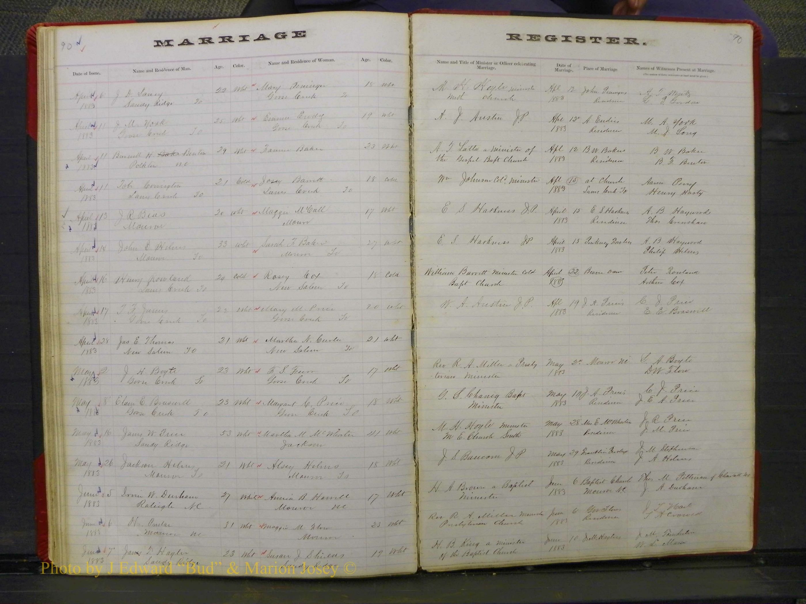 Union Co, NC Marriage Book 3, A-Z, 1873-1884 (91).JPG