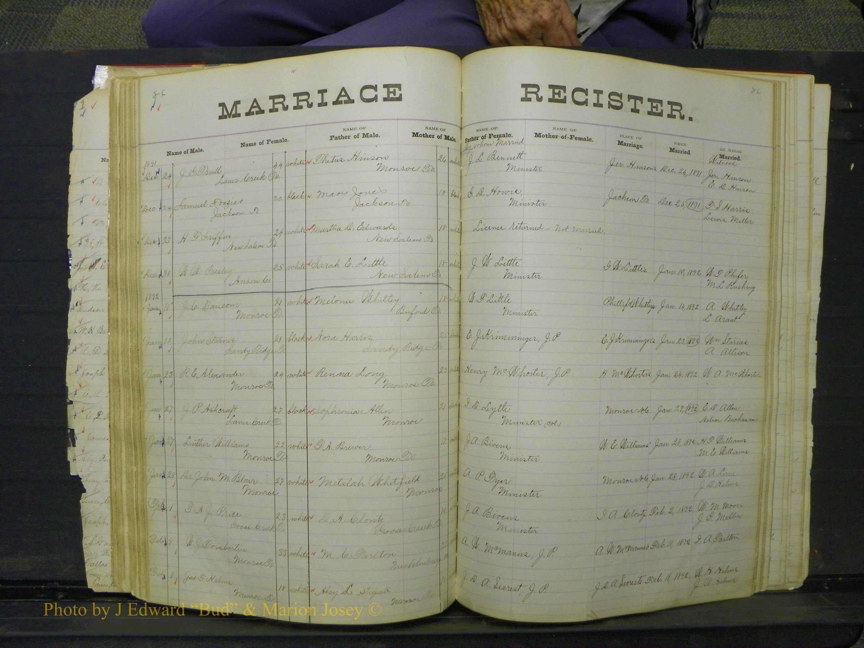 Union Co, NC Marriage Book 4, A-Z, 1870-1894 (91).JPG