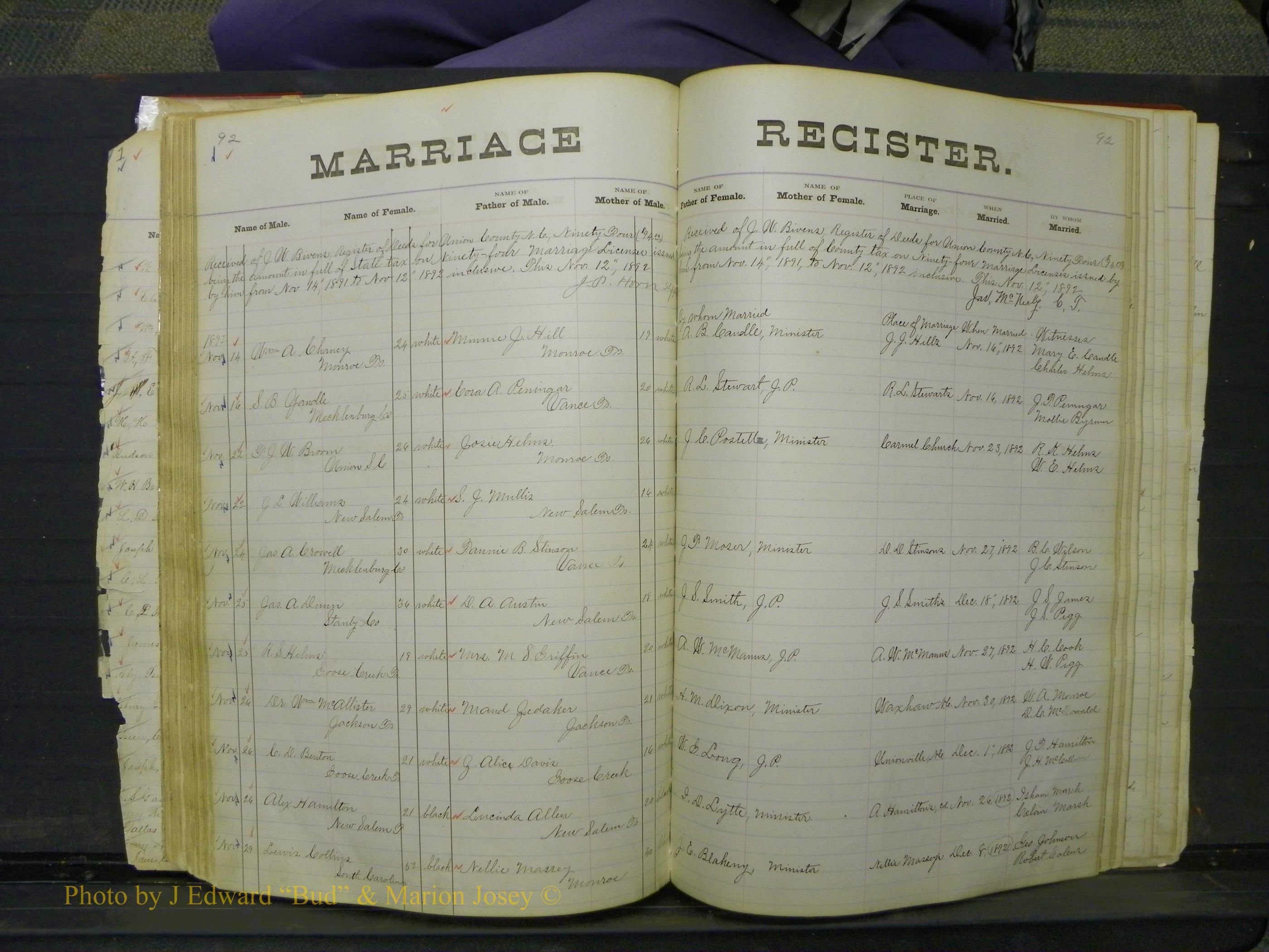 Union Co, NC Marriage Book 4, A-Z, 1870-1894 (98).JPG