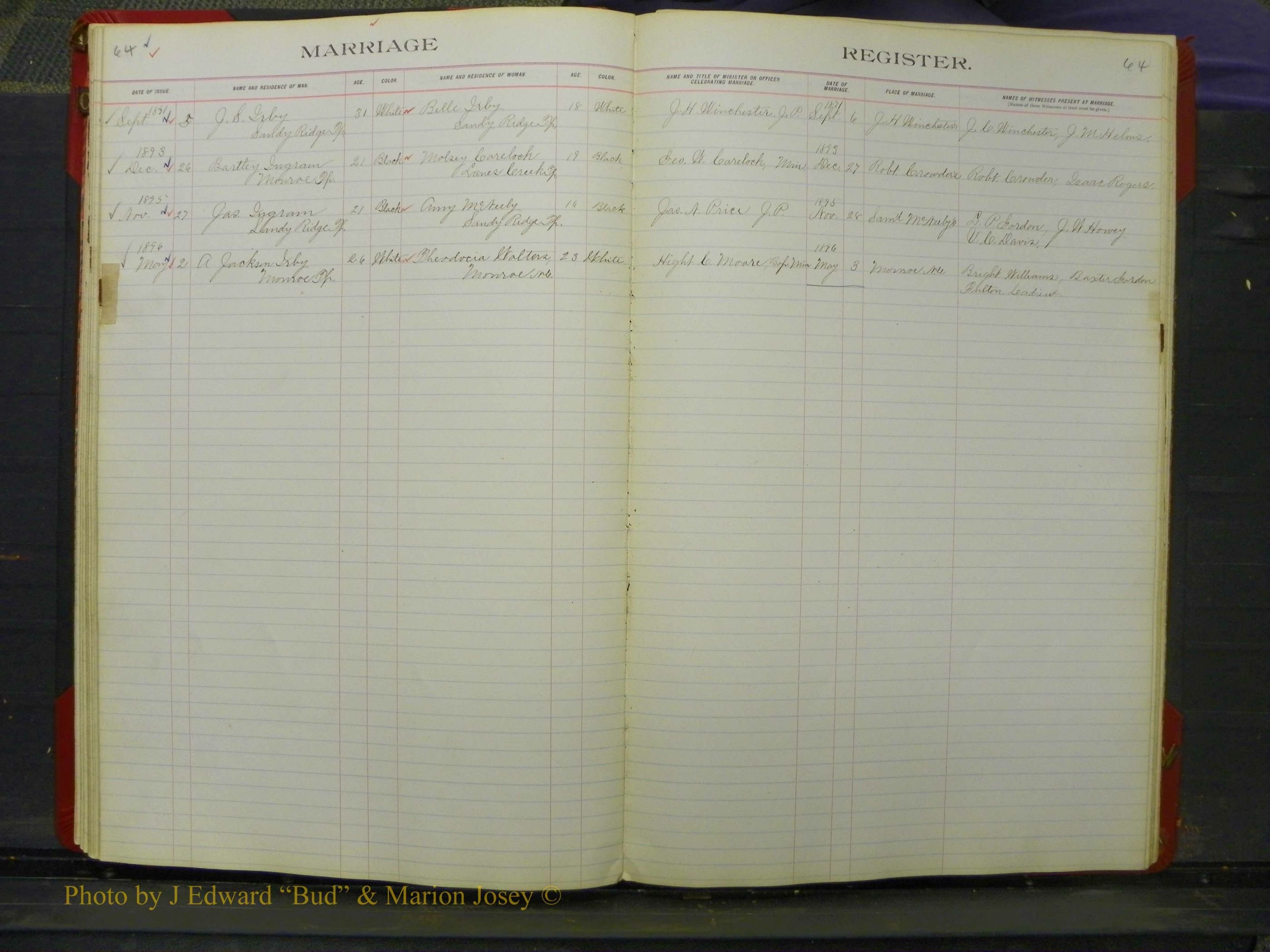 Union Co, NC Marriage Book 5, A-Z, 1890-1898 (28).JPG