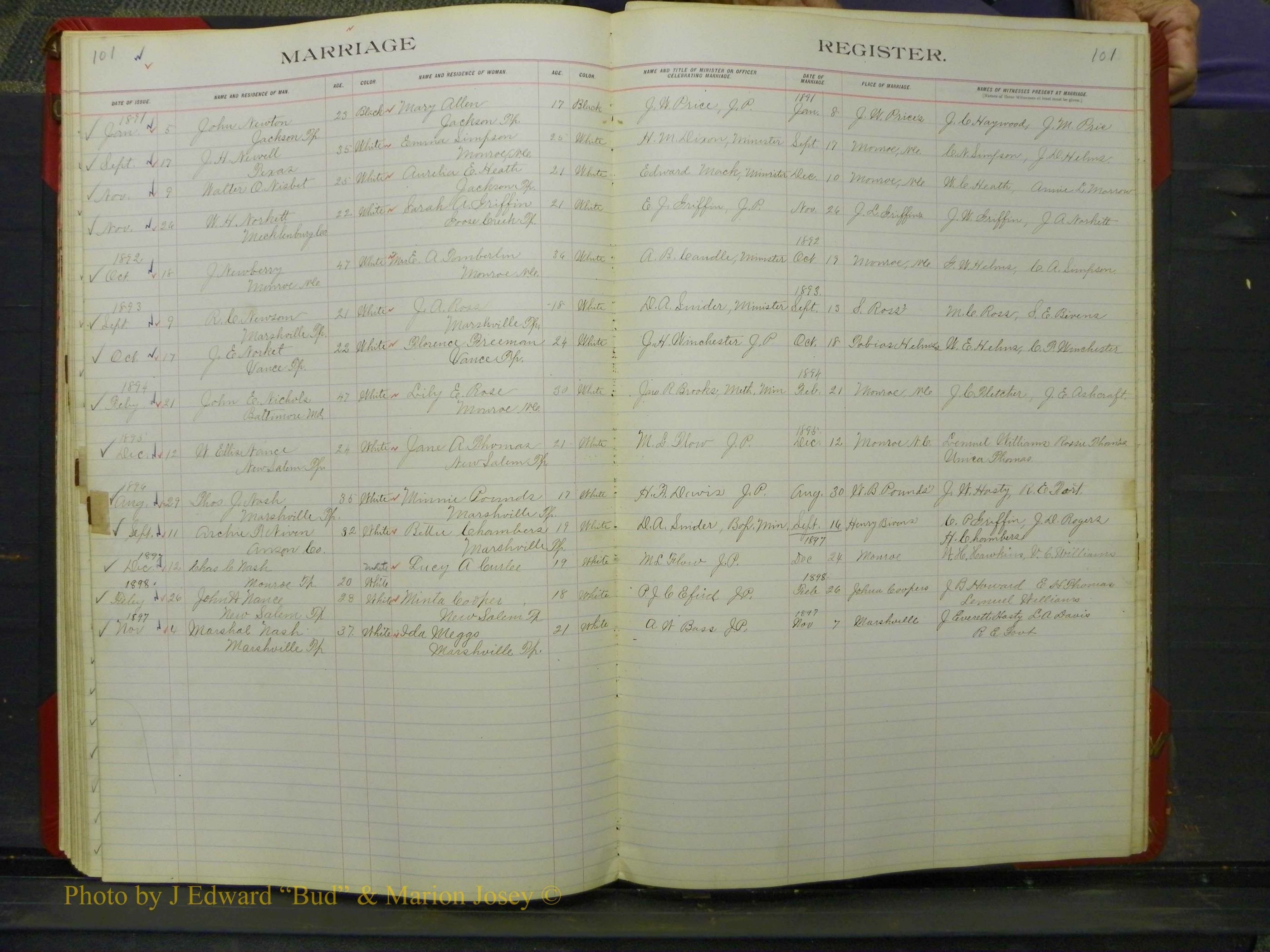 Union Co, NC Marriage Book 5, A-Z, 1890-1898 (40).JPG