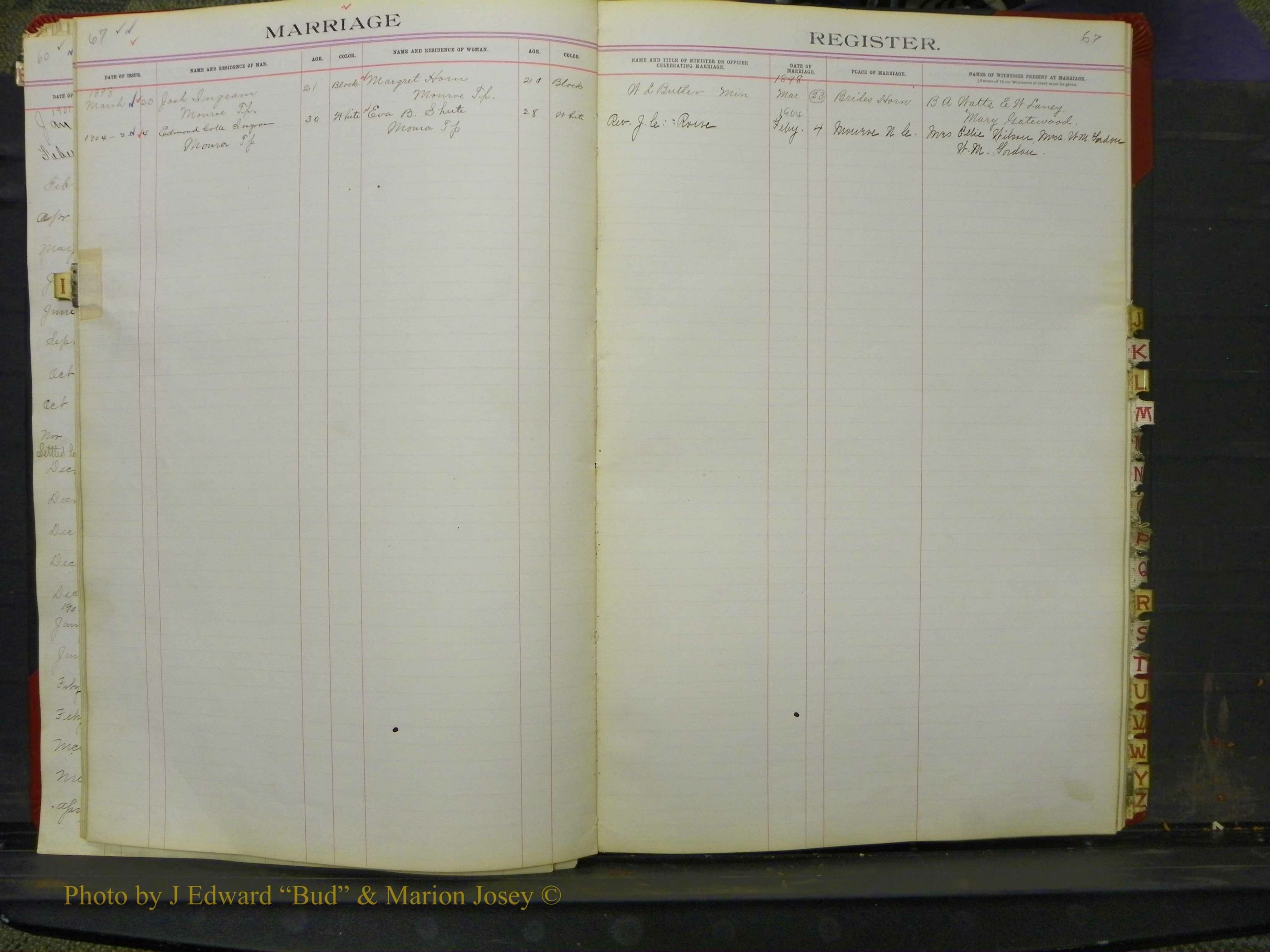 Union Co, NC Marriage Book 6, A-Z, 1898-1902 (33).JPG