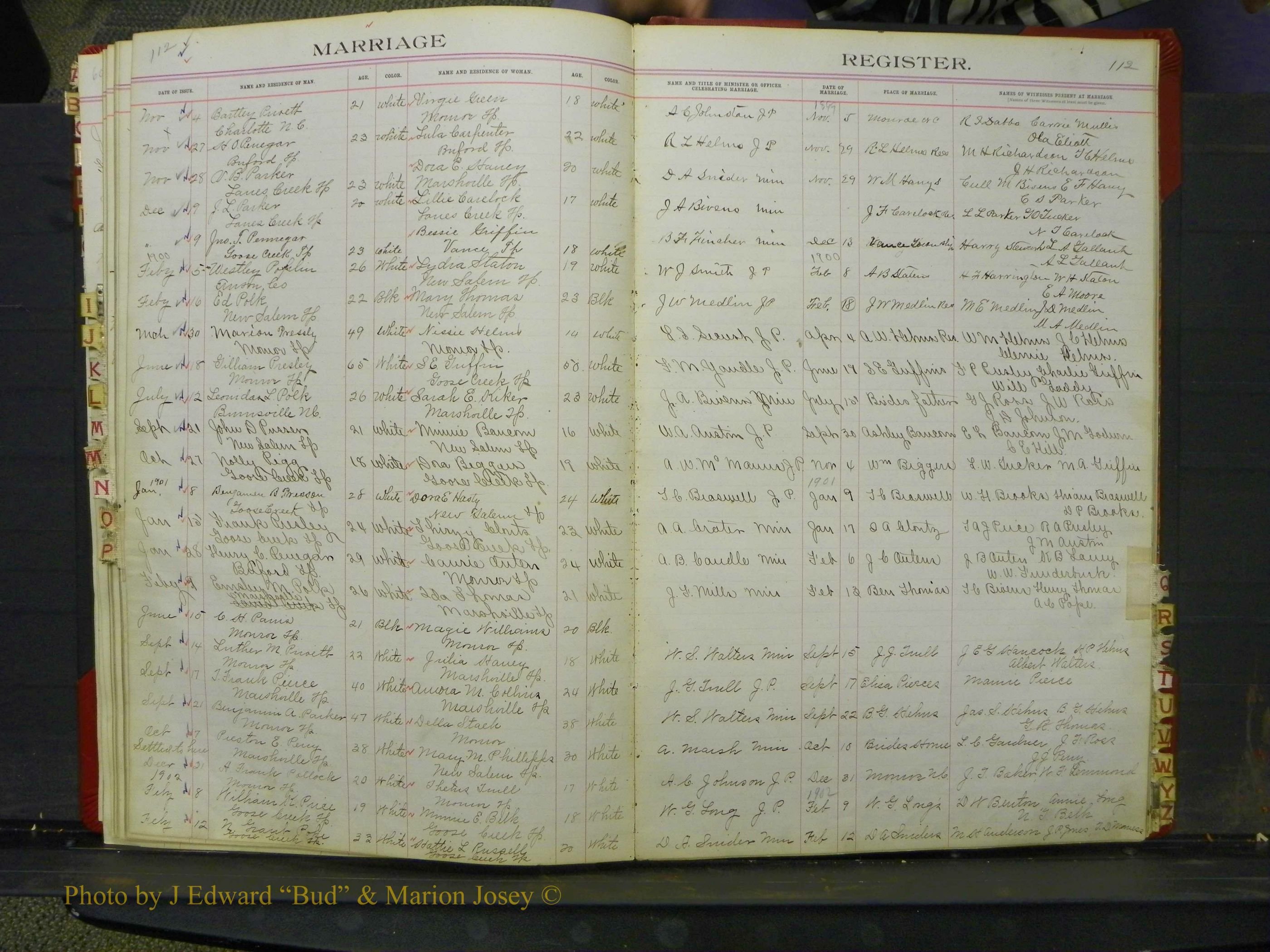 Union Co, NC Marriage Book 6, A-Z, 1898-1902 (49).JPG