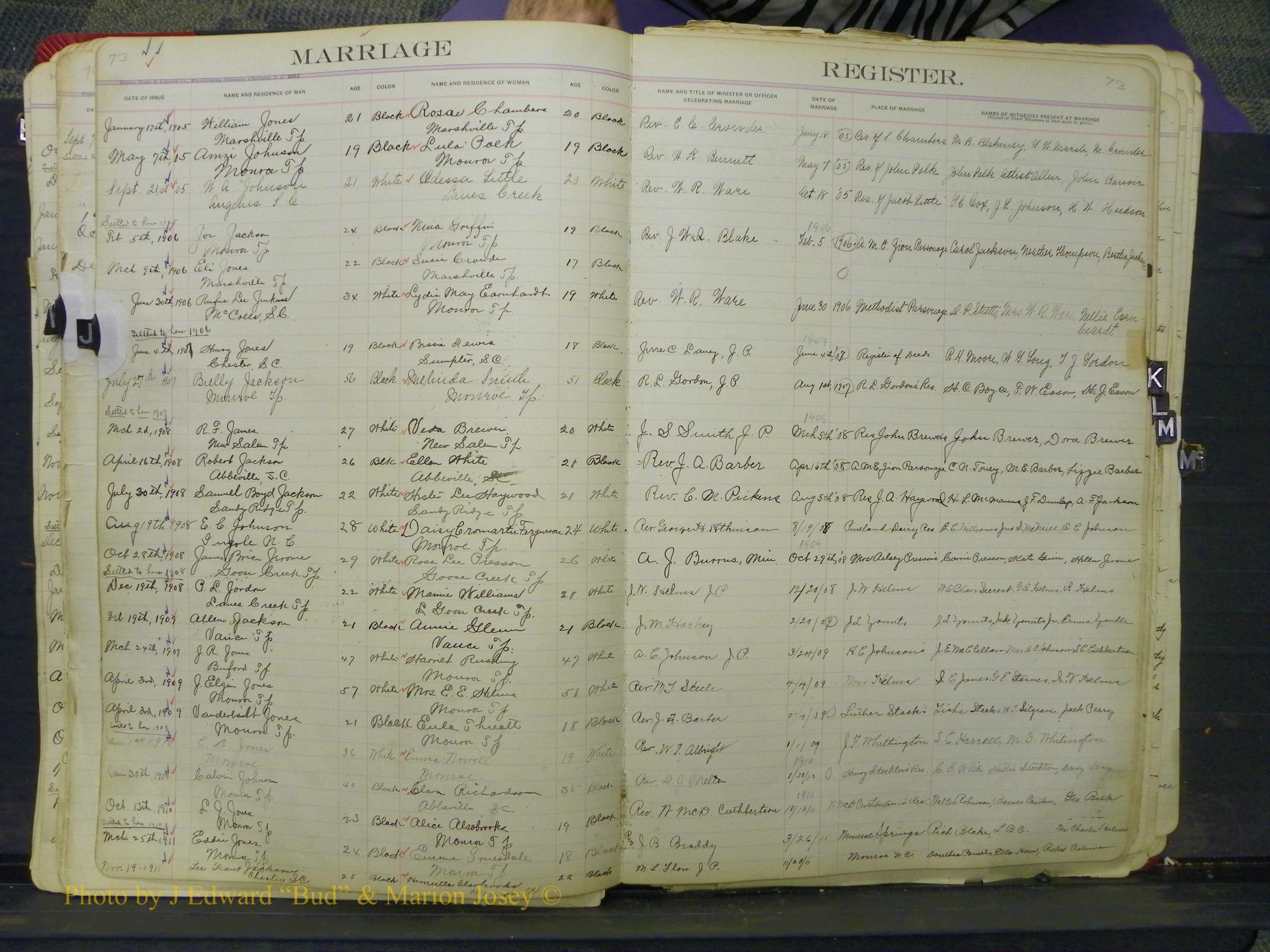 Union Co, NC Marriage Book 7, A-Z, 1903-1913 (52).JPG