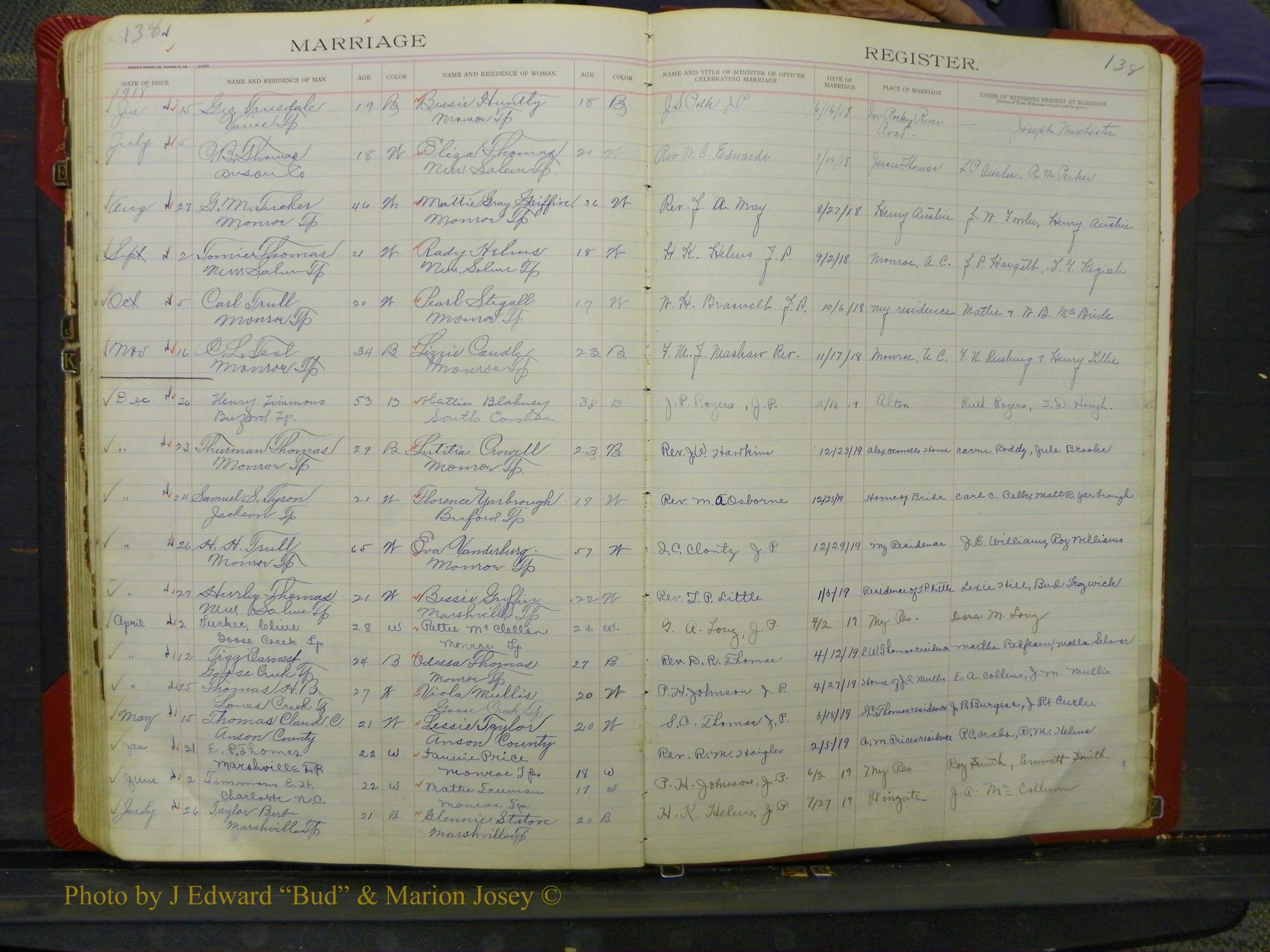 Union Co, NC Marriage Book 8, A-Z, 1914-1920 (127).JPG