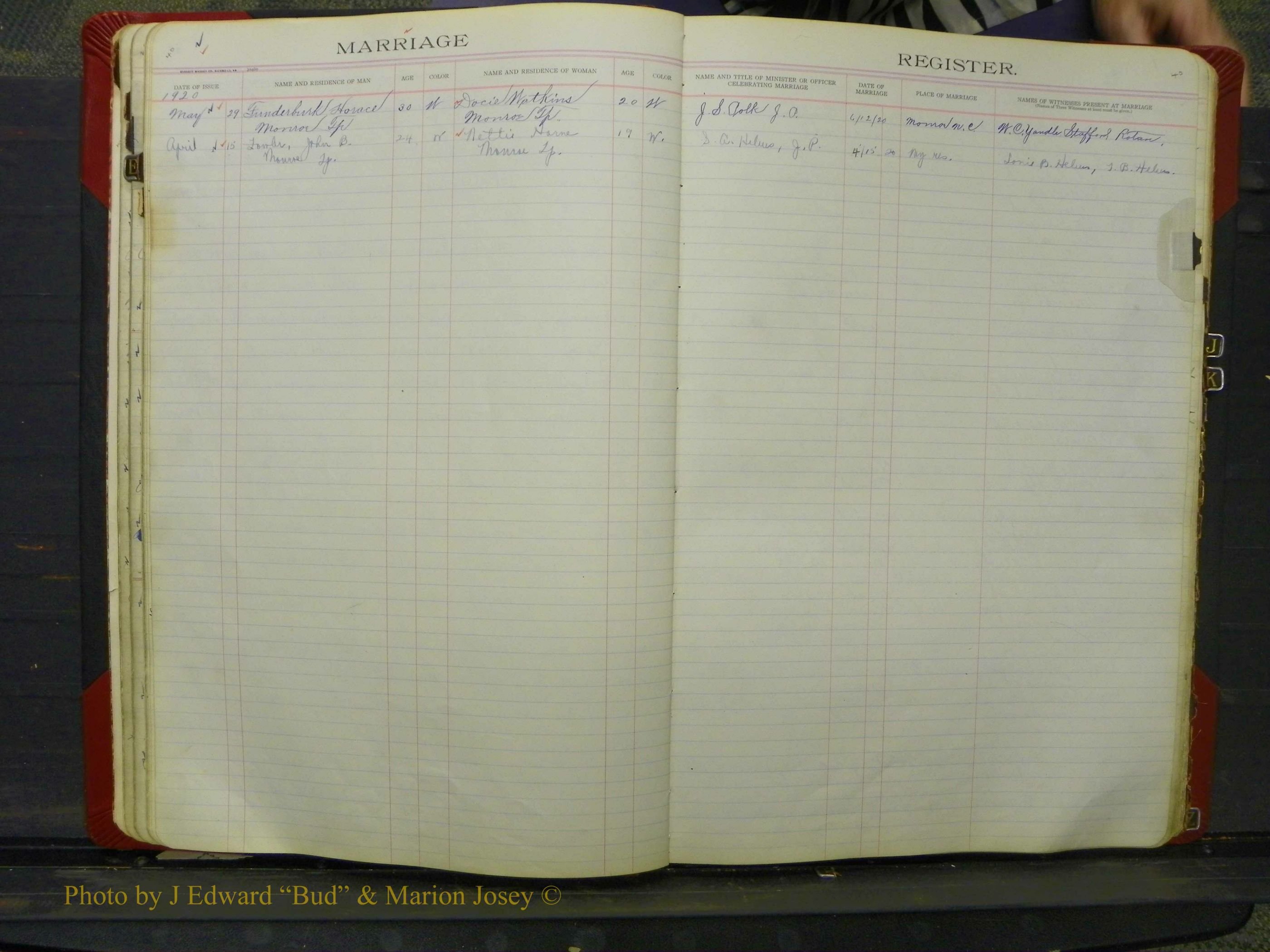 Union Co, NC Marriage Book 8, A-Z, 1914-1920 (40).JPG