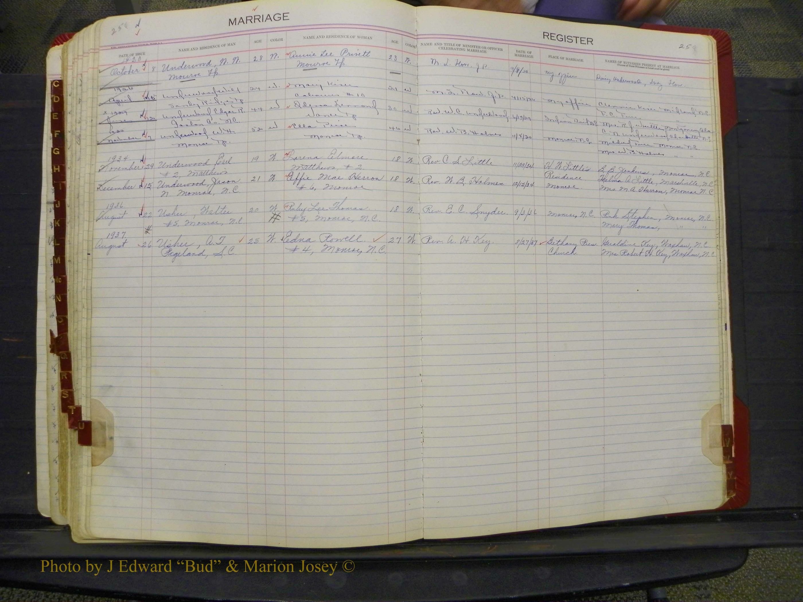 Union Co, NC Marriages, Book 9, 1920-1938 (130).JPG