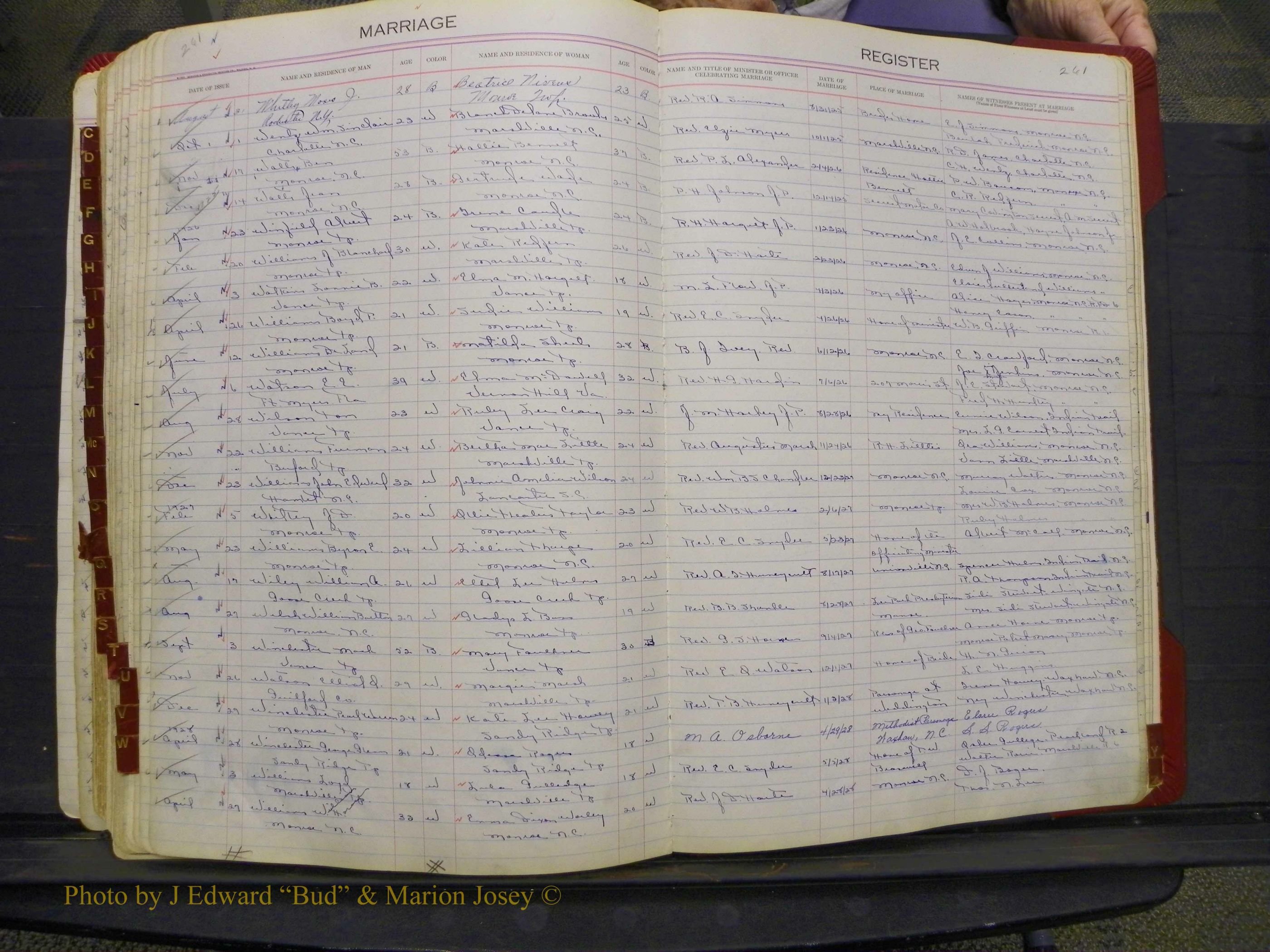 Union Co, NC Marriages, Book 9, 1920-1938 (135).JPG