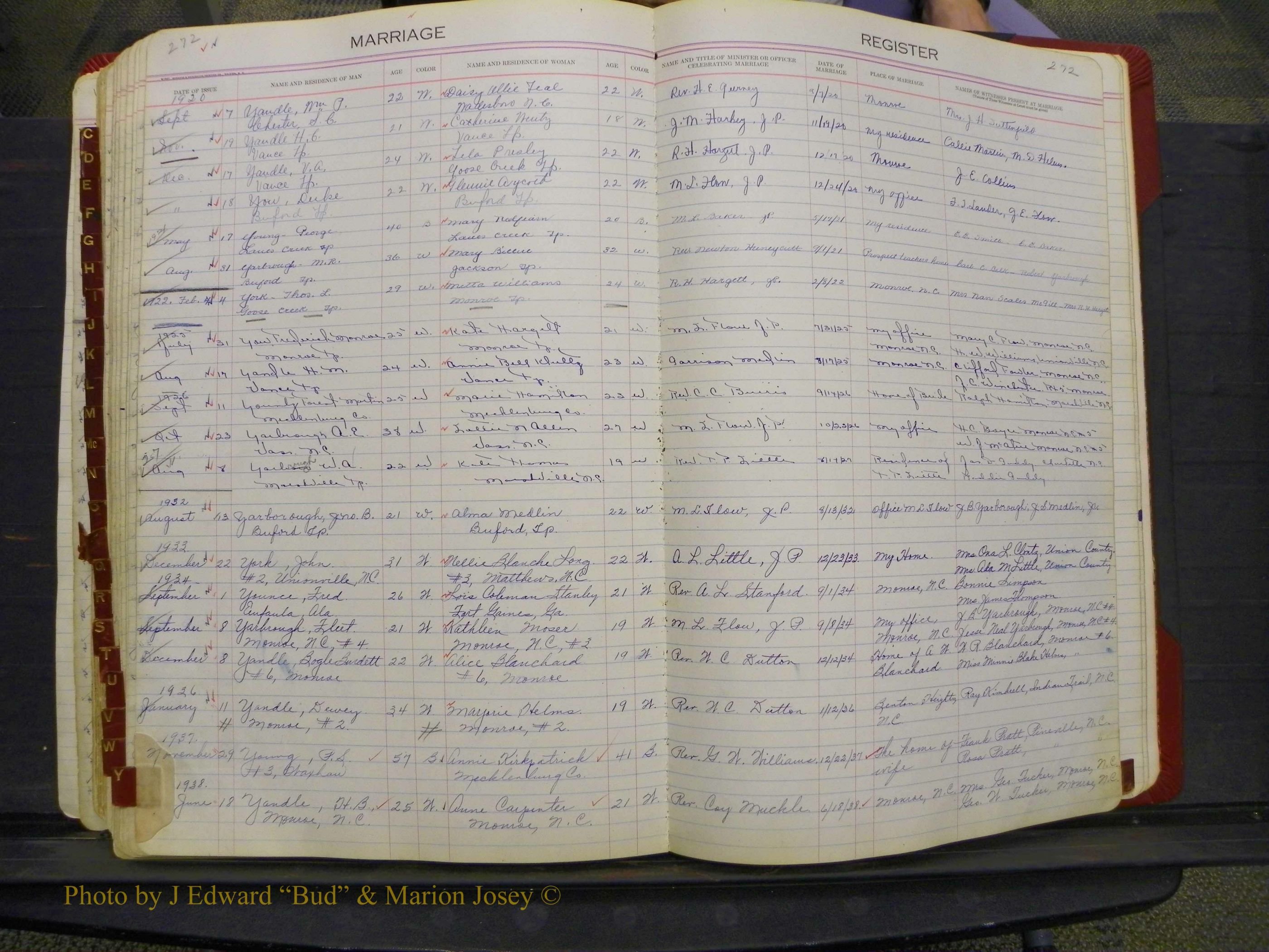 Union Co, NC Marriages, Book 9, 1920-1938 (140).JPG