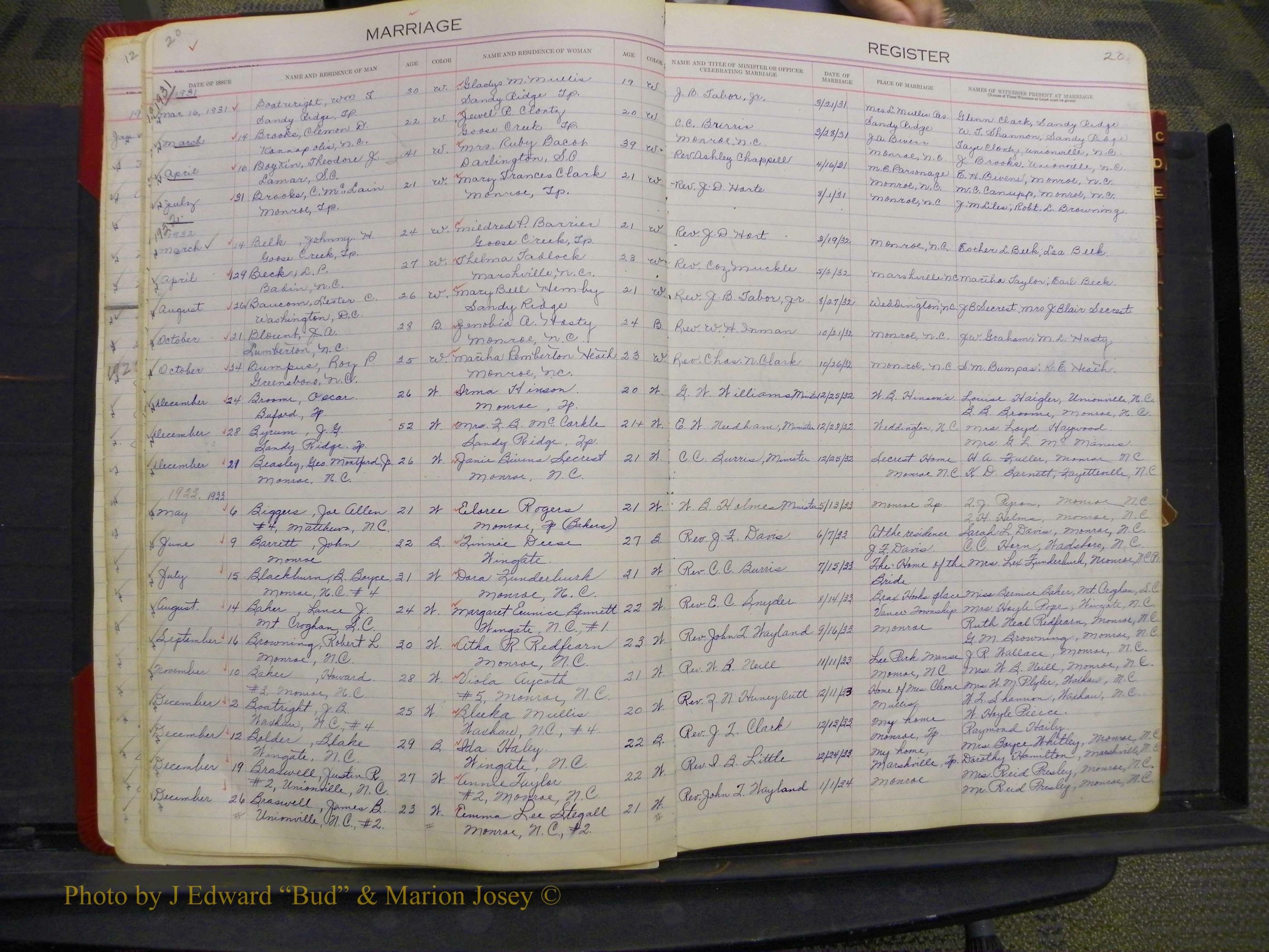 Union Co, NC Marriages, Book 9, 1920-1938 (16).JPG