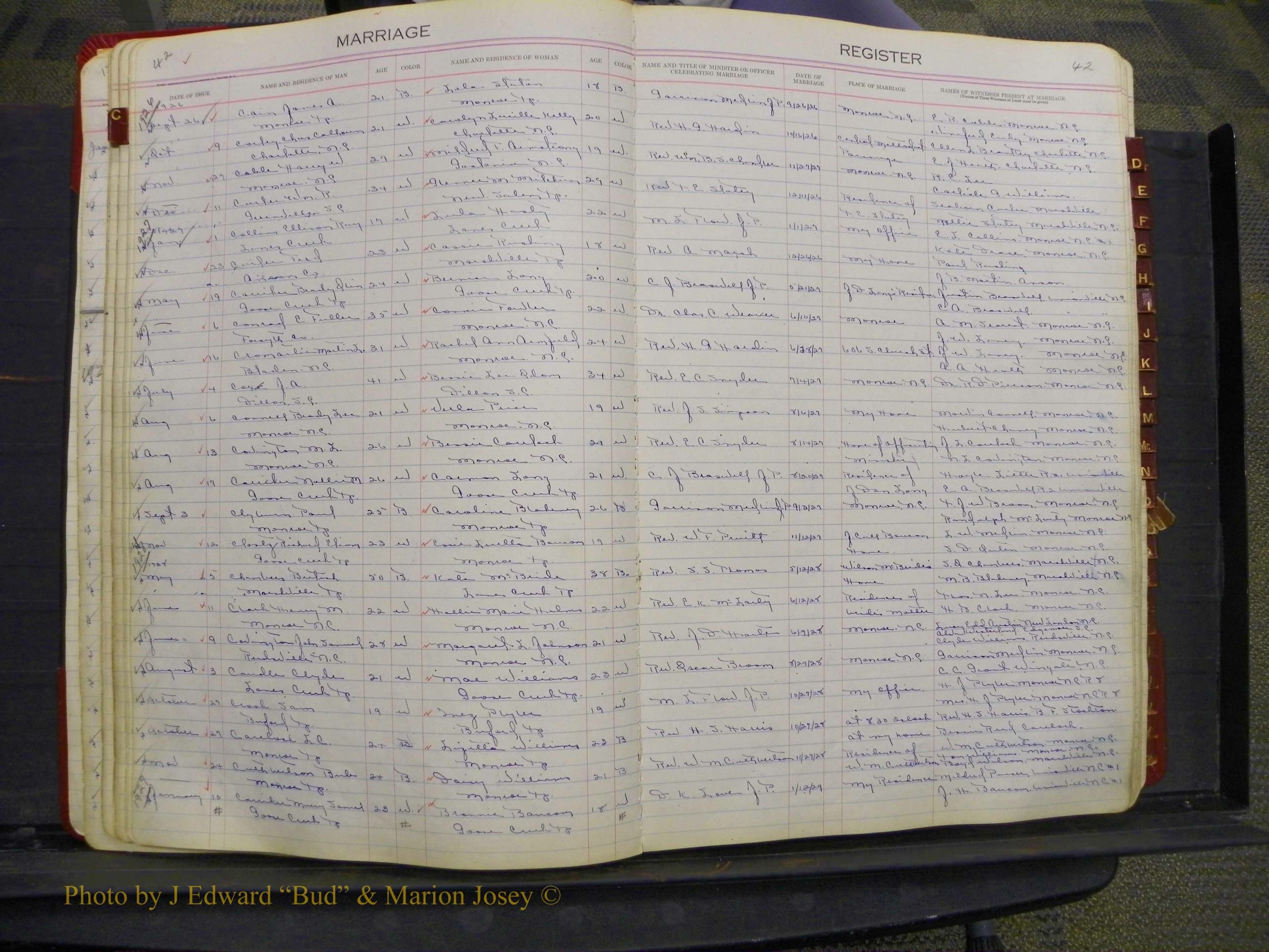 Union Co, NC Marriages, Book 9, 1920-1938 (24).JPG