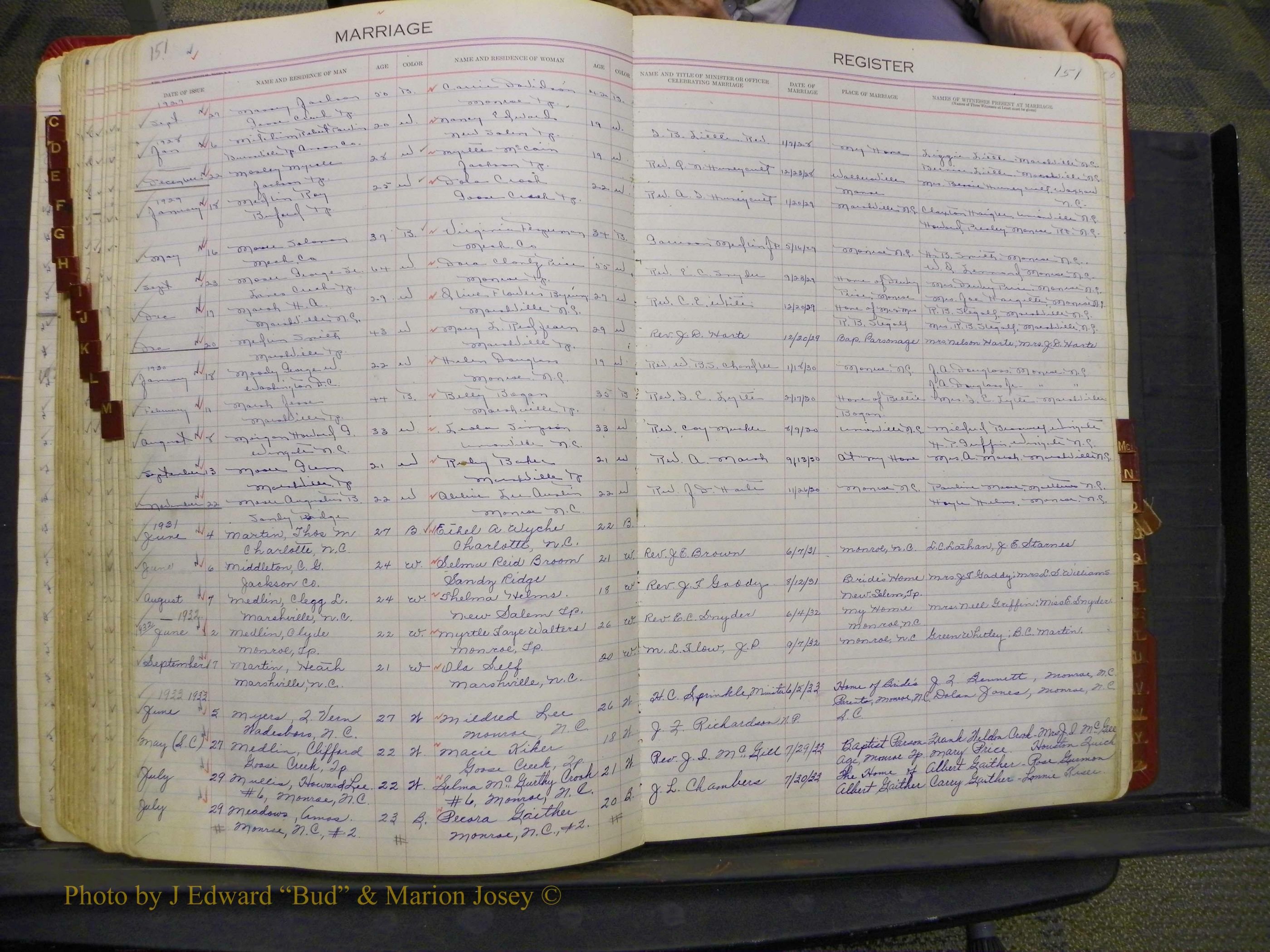 Union Co, NC Marriages, Book 9, 1920-1938 (84).JPG