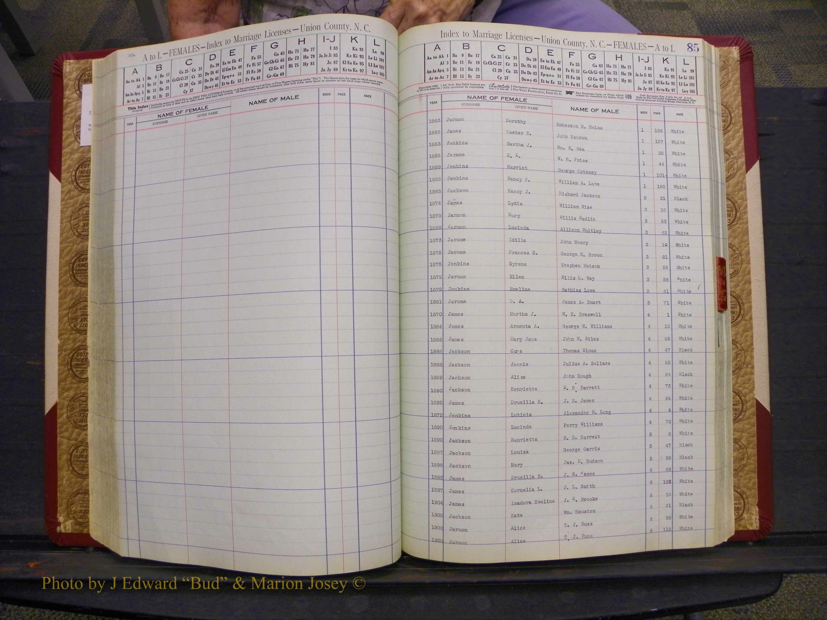 Union Co, NC Marriages Female Index, A-Z, 1842-1936 (119).JPG