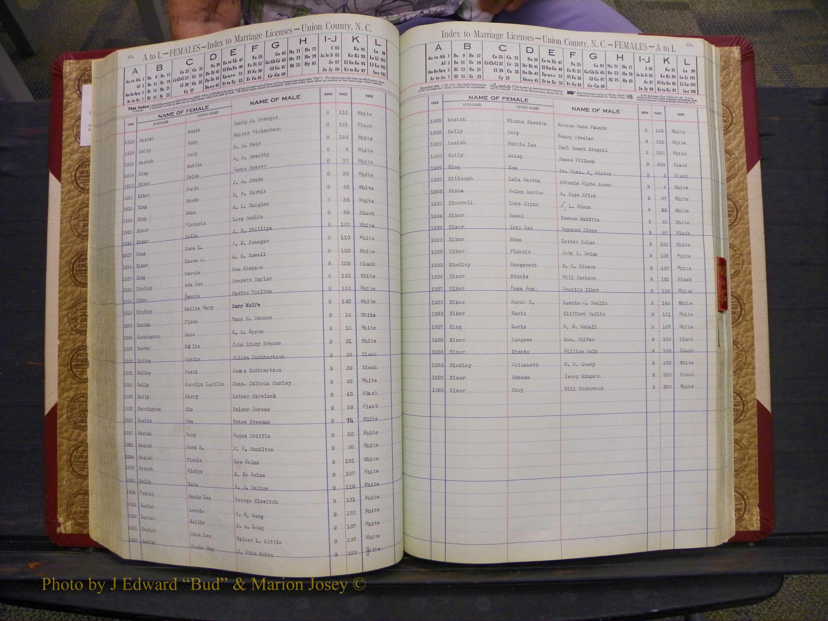 Union Co, NC Marriages Female Index, A-Z, 1842-1936 (127).JPG