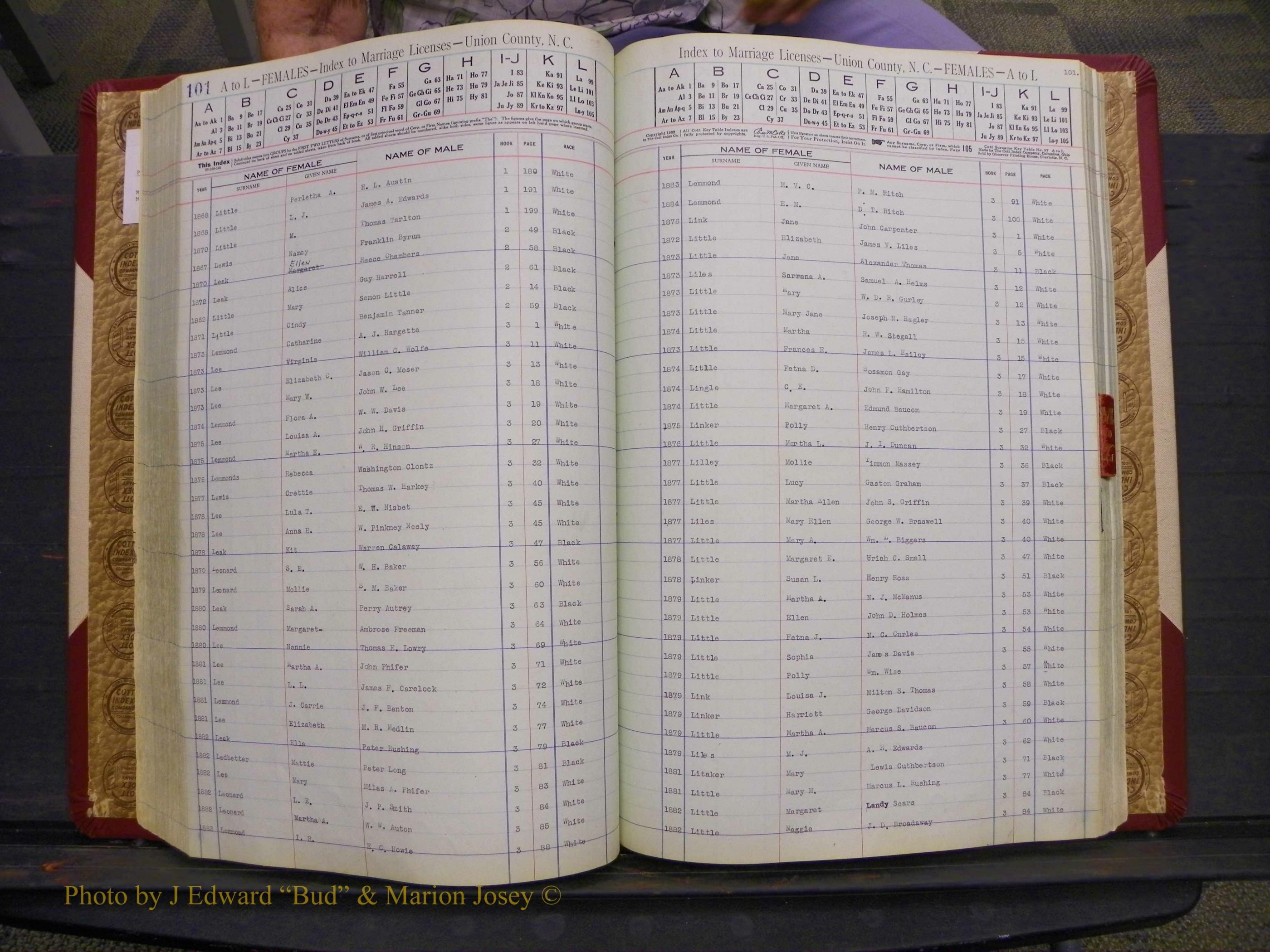 Union Co, NC Marriages Female Index, A-Z, 1842-1936 (133).JPG