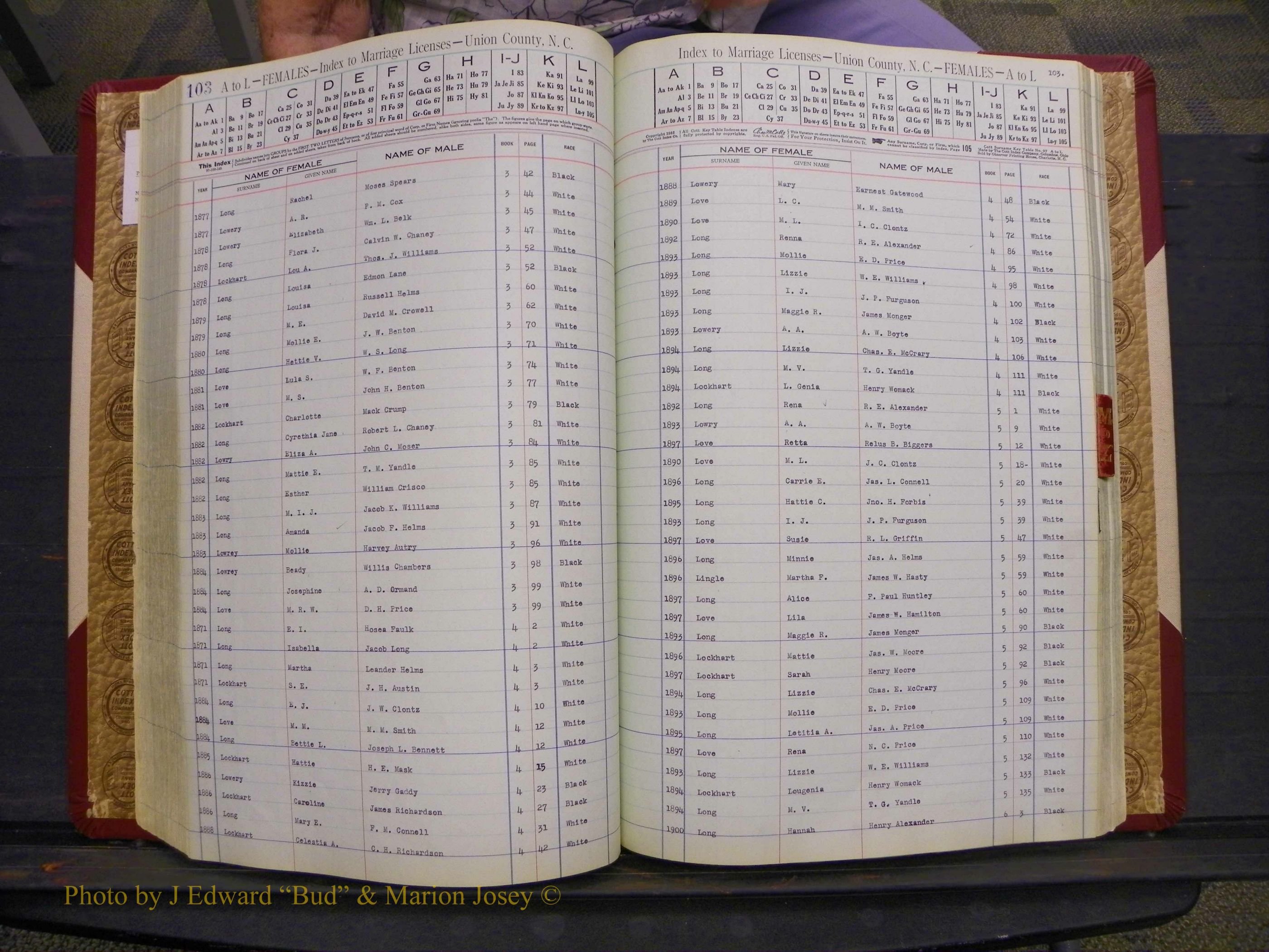 Union Co, NC Marriages Female Index, A-Z, 1842-1936 (137).JPG