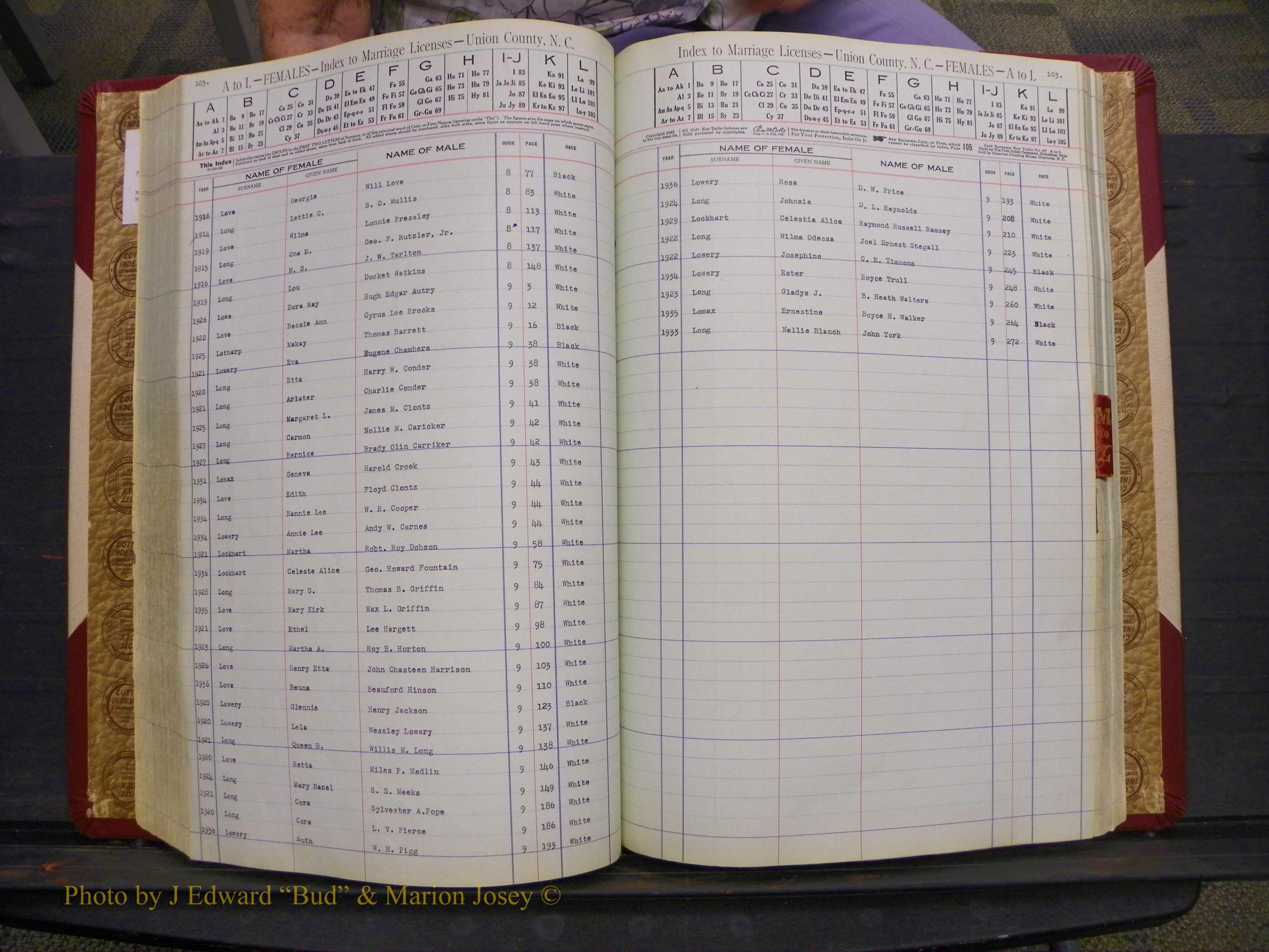 Union Co, NC Marriages Female Index, A-Z, 1842-1936 (140).JPG