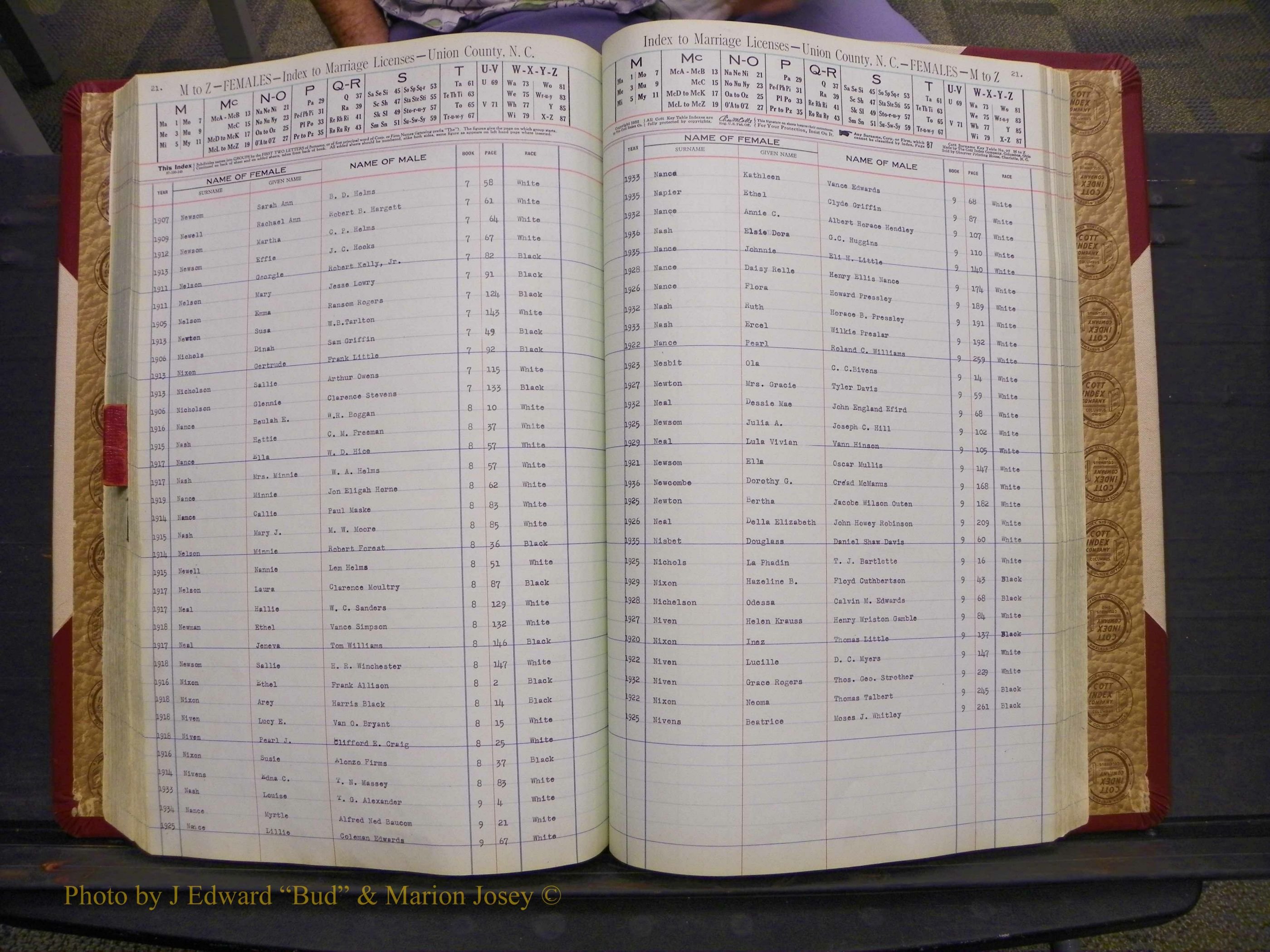 Union Co, NC Marriages Female Index, A-Z, 1842-1936 (169).JPG